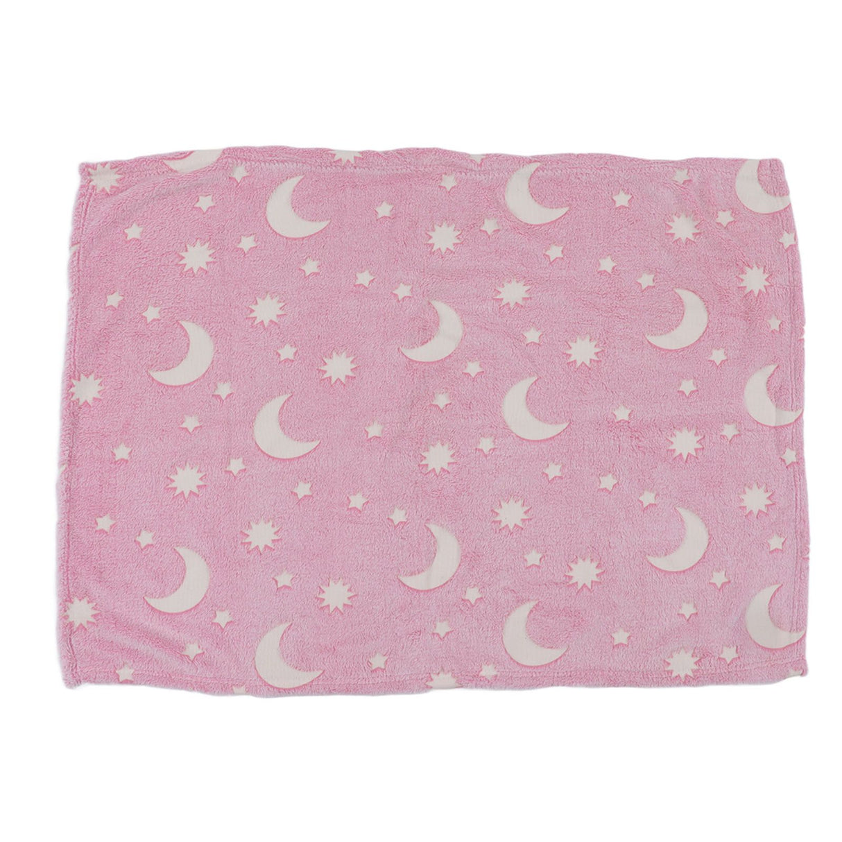 1.5x2m Luminous Blanket Double Side Flannel Star Moon Design Soft Glow in The Dark Blanket for KidsPink