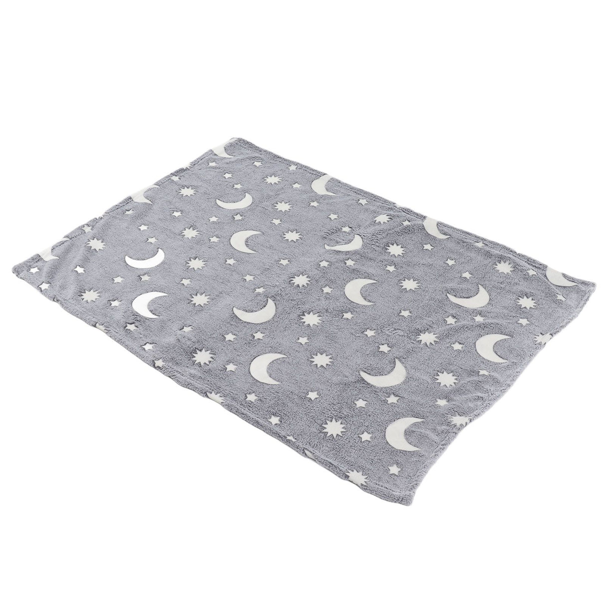 Glowing Polyester Blanket Soft and Warm Fuzzy Blanket for Bed Sofa Couch All SeasonGrey