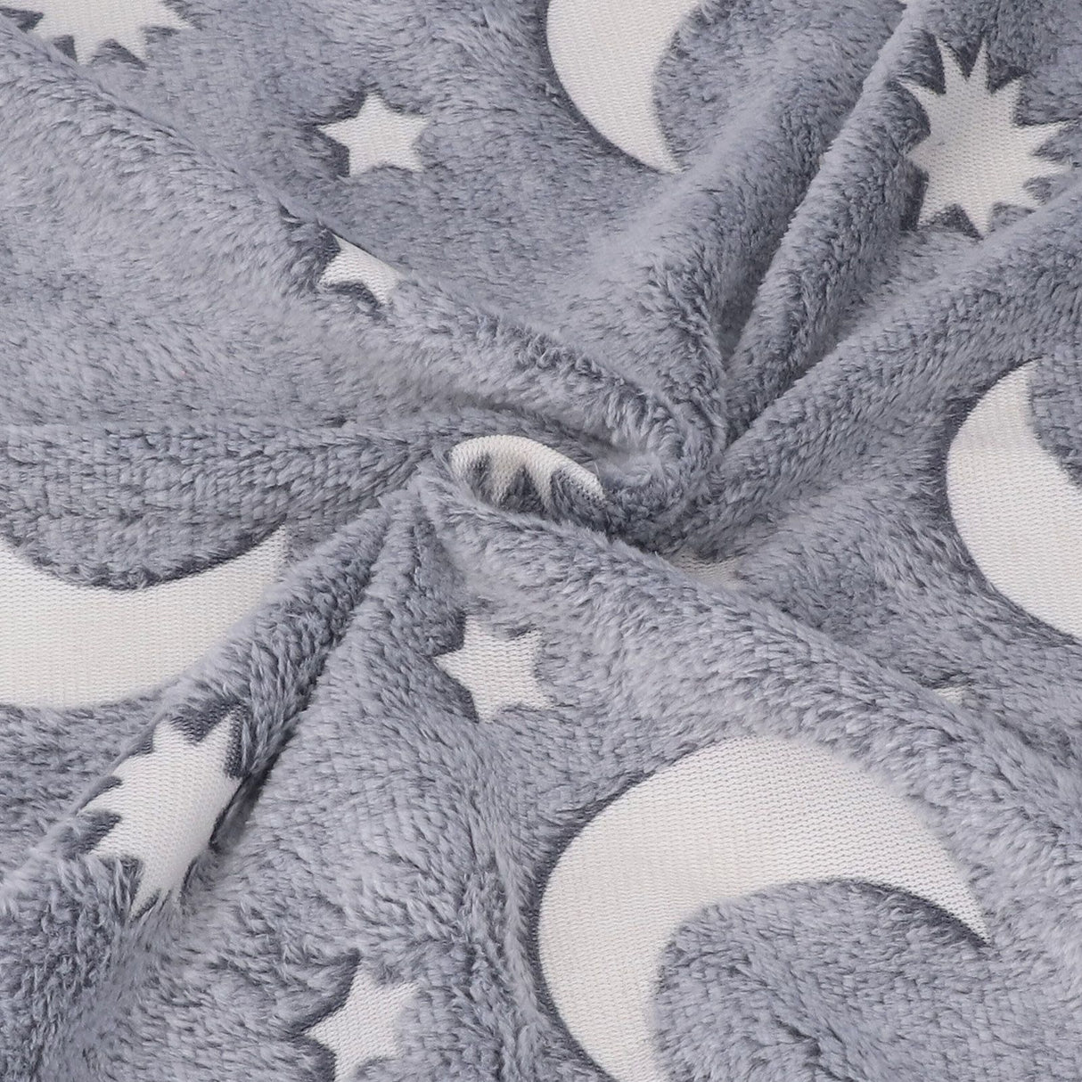 Glowing Polyester Blanket Soft and Warm Fuzzy Blanket for Bed Sofa Couch All SeasonGrey