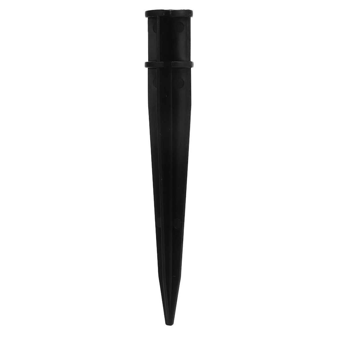 2Pcs Cemetery Grave Vase Black Column Unique Hollow Design Easy Installation Ground Insert Grave Flower Holders