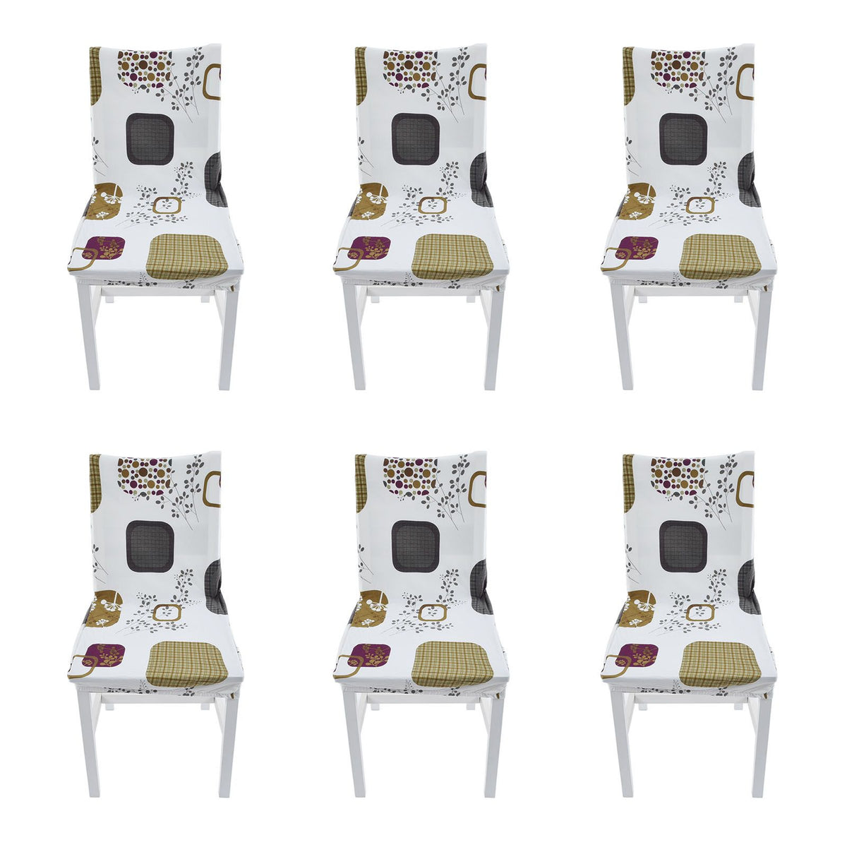 6PCS High Elasticity Chair Cover Removable Washable Dustproof Home Hotel Dining Chair CoversType 1