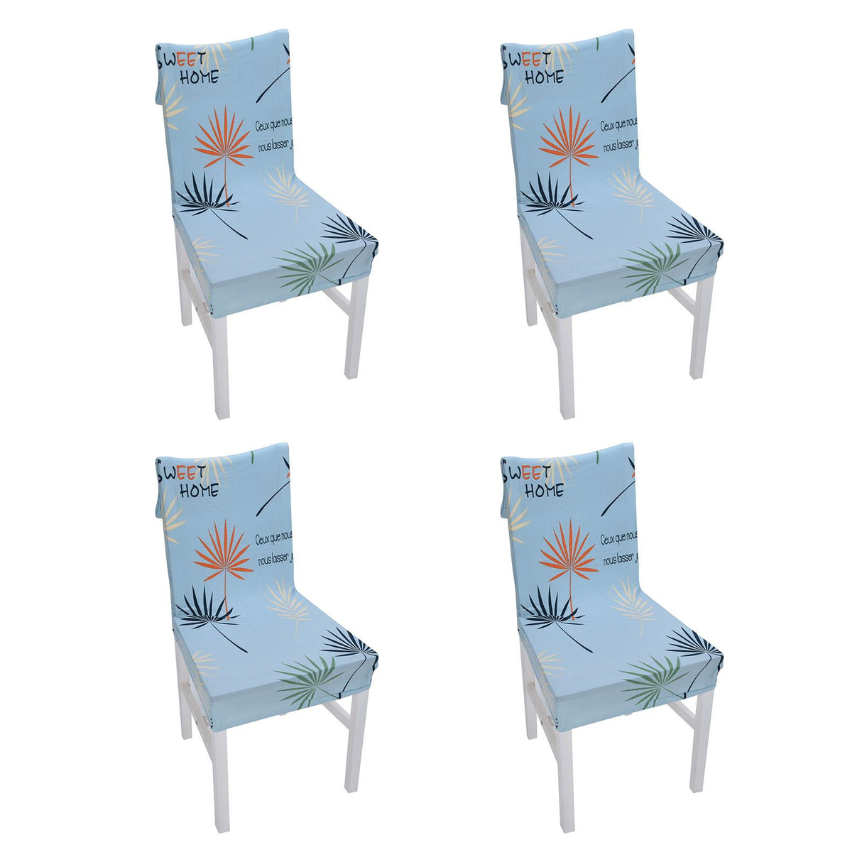 4Pcs Chair Slipcover High Elasticity Stylish Elegant Design Dustproof Dining Chair Cover for Hotel Office BanquetBlue Impressions