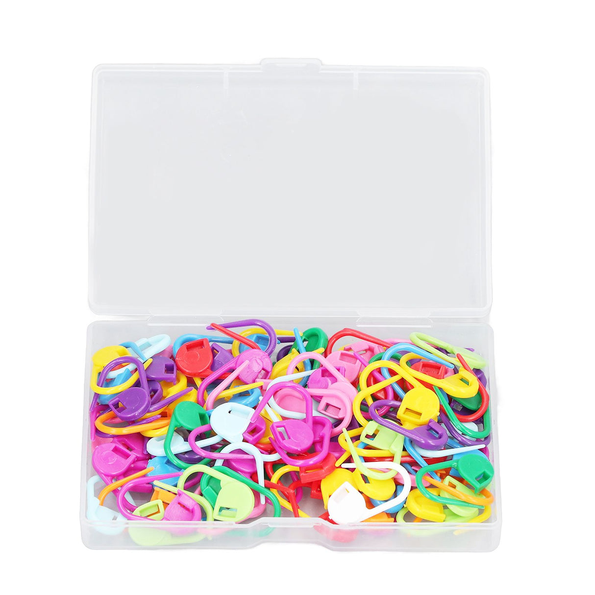 100pcs Stitch Markers Box Packaging Colorful Plastic Material Crochet Locking Markers for Marking Counting