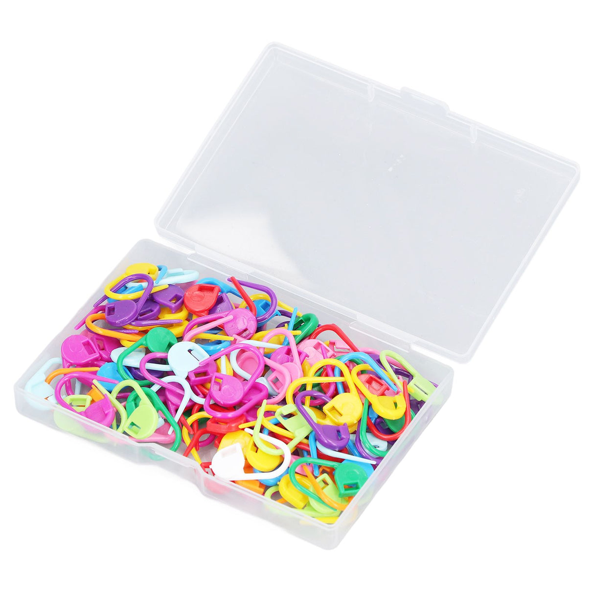 100pcs Stitch Markers Box Packaging Colorful Plastic Material Crochet Locking Markers for Marking Counting
