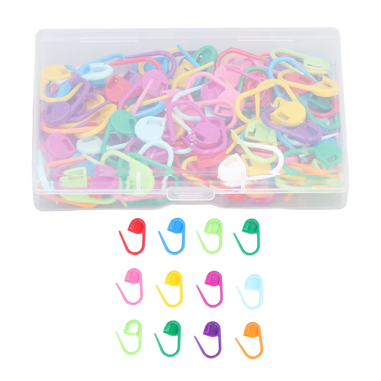 100pcs Stitch Markers Box Packaging Colorful Plastic Material Crochet Locking Markers for Marking Counting