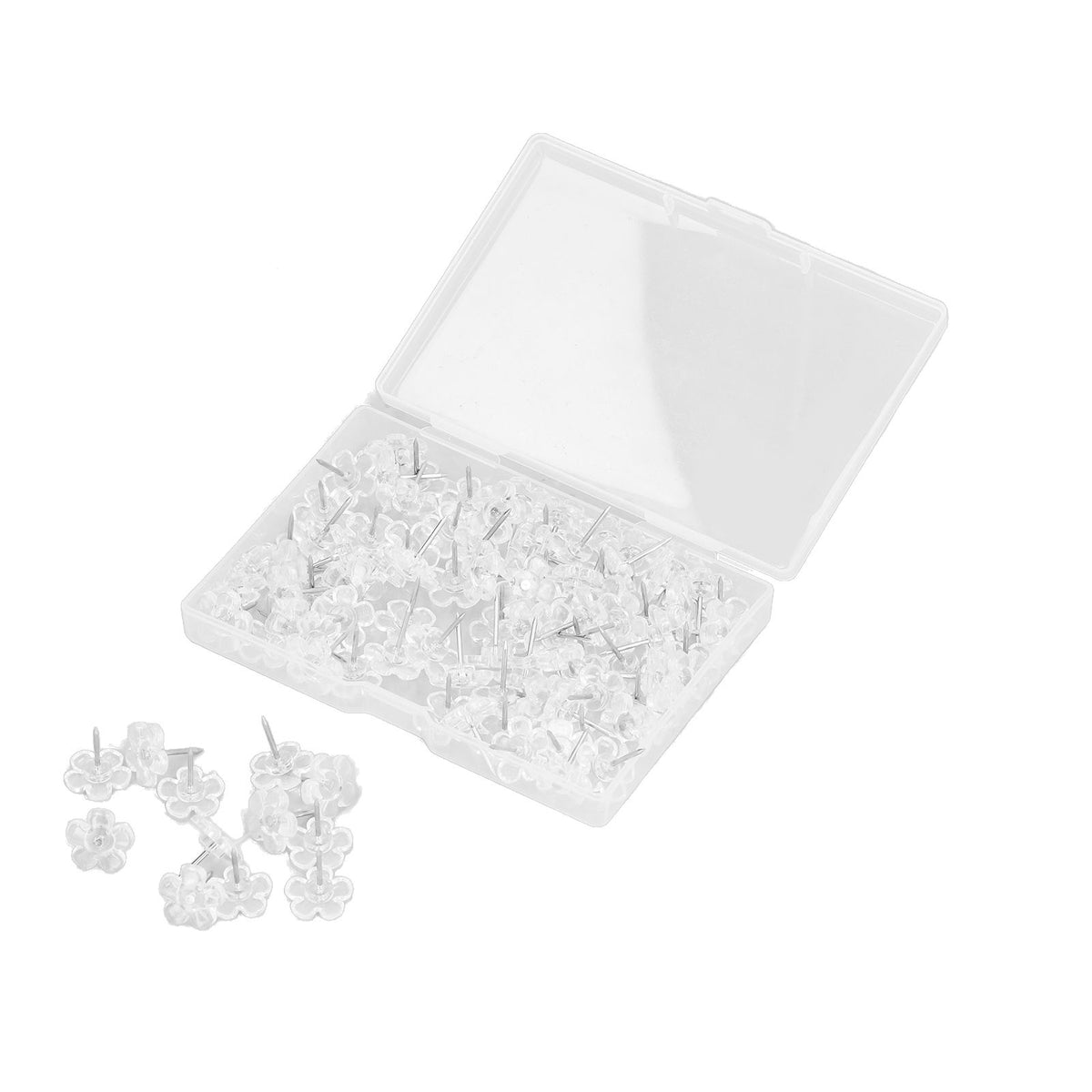 100 Pcs Corsage Pins Transparent White Plastic Flower Head Positioning Pins Corsage Pins Handicraft Decoration