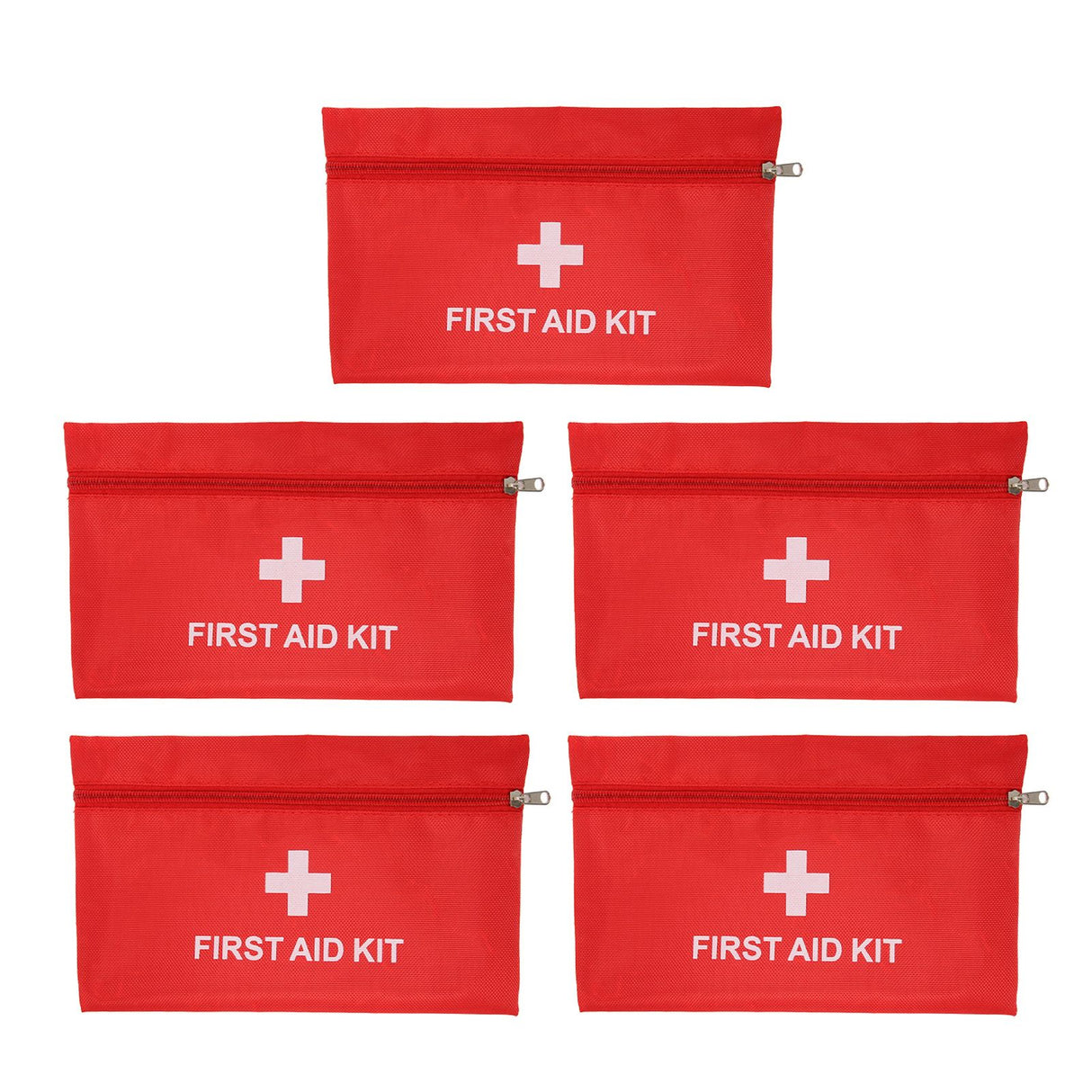 5Pcs/Set Potable Medicine Bag Empty Aid Case Rescue Pouch Waterproof Nylon Red for Home Outdoor Travel Large 25x16cm/9.84x6.3in