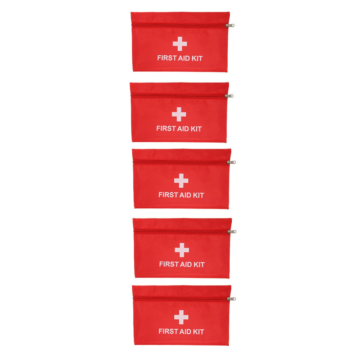 5Pcs/Set Potable Medicine Bag Empty Aid Case Rescue Pouch Waterproof Nylon Red for Home Outdoor Travel Large 25x16cm/9.84x6.3in