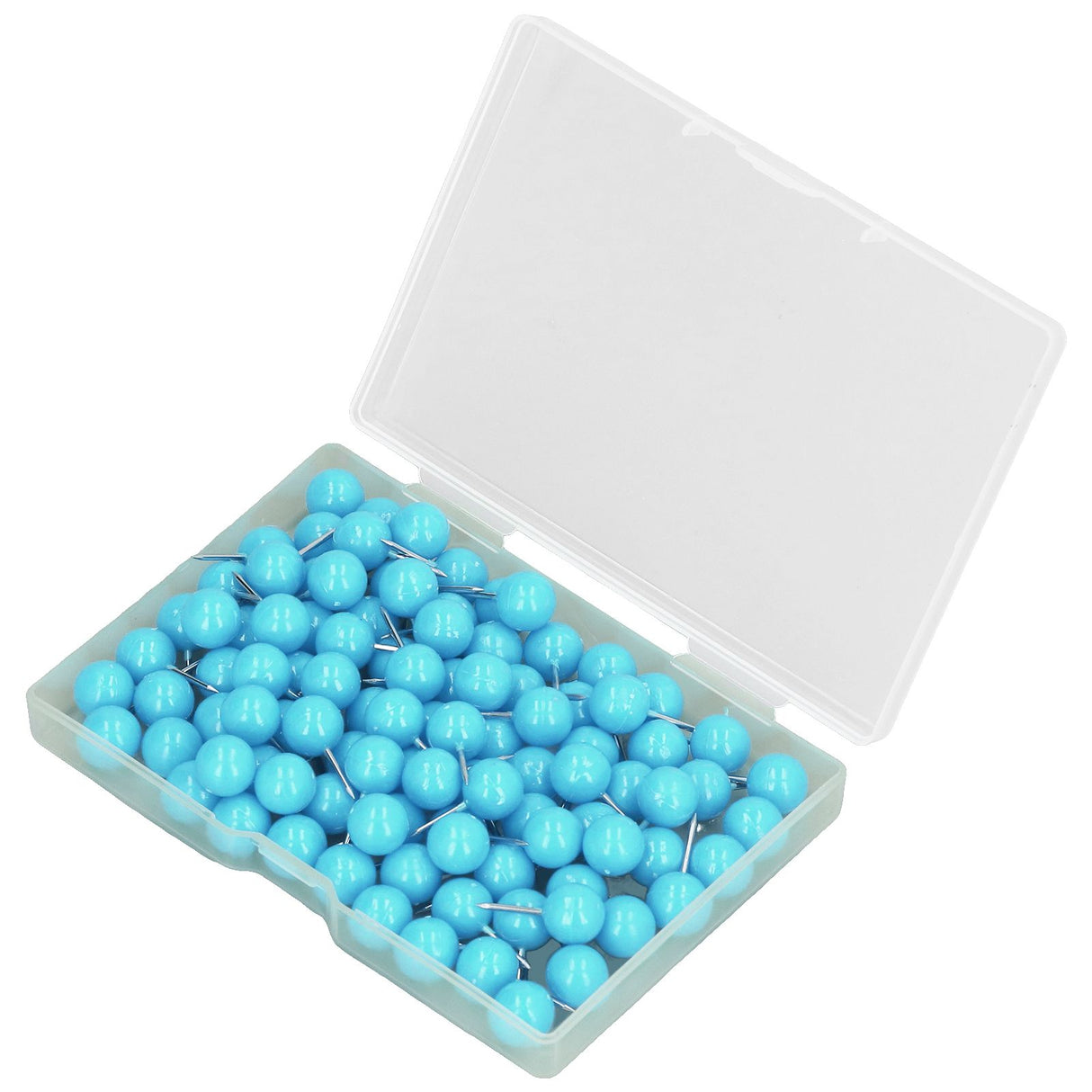 100Pcs Push Pins Map Tacks Steel Plastic Decorative Marking Pins for Cork Boards 9.5x20mm Blue