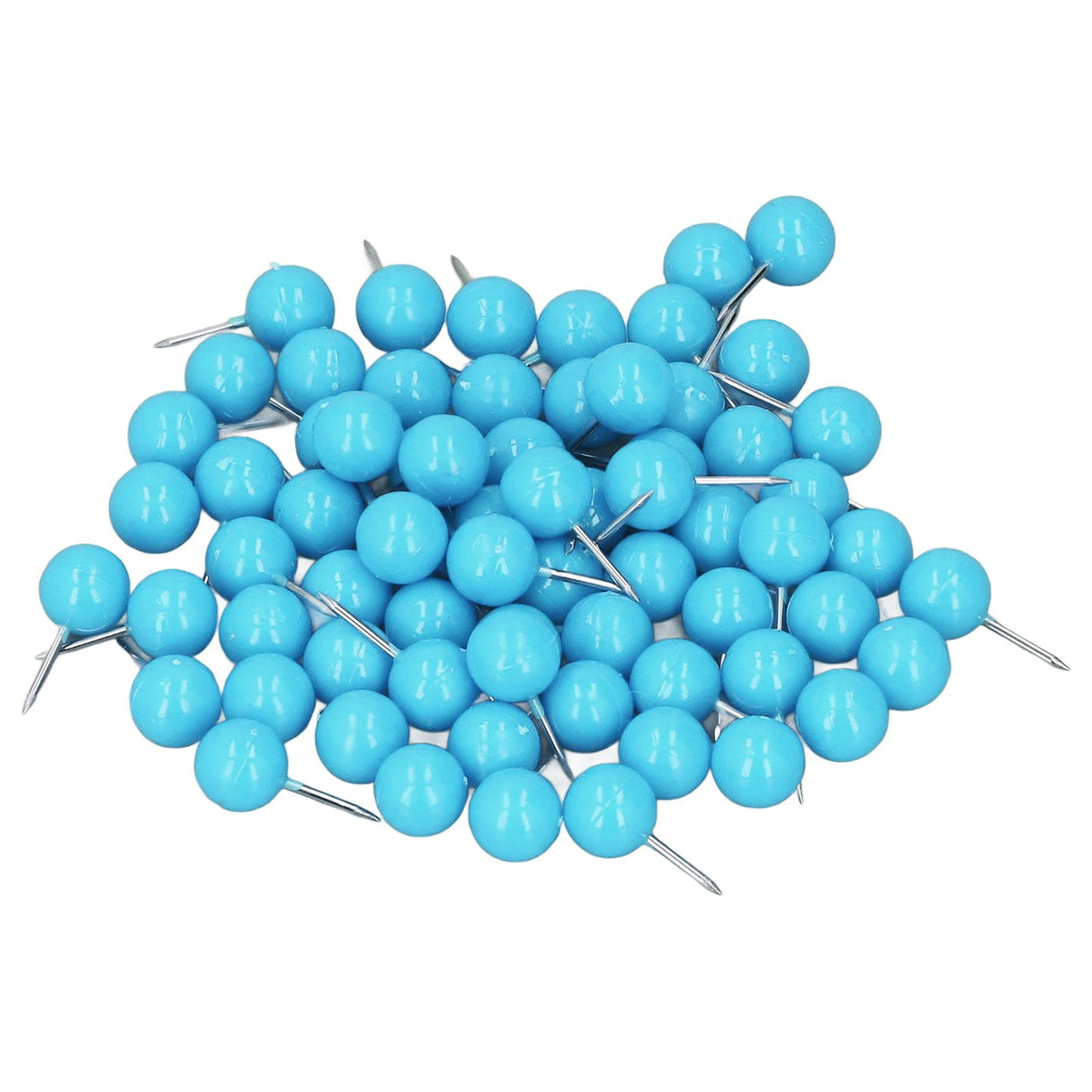 100Pcs Push Pins Map Tacks Steel Plastic Decorative Marking Pins for Cork Boards 9.5x20mm Blue