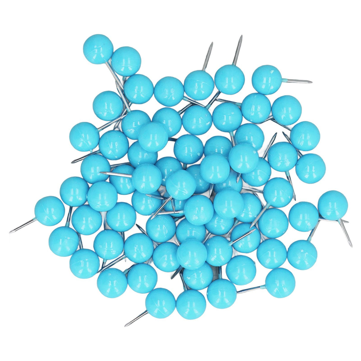 100Pcs Push Pins Map Tacks Steel Plastic Decorative Marking Pins for Cork Boards 9.5x20mm Blue