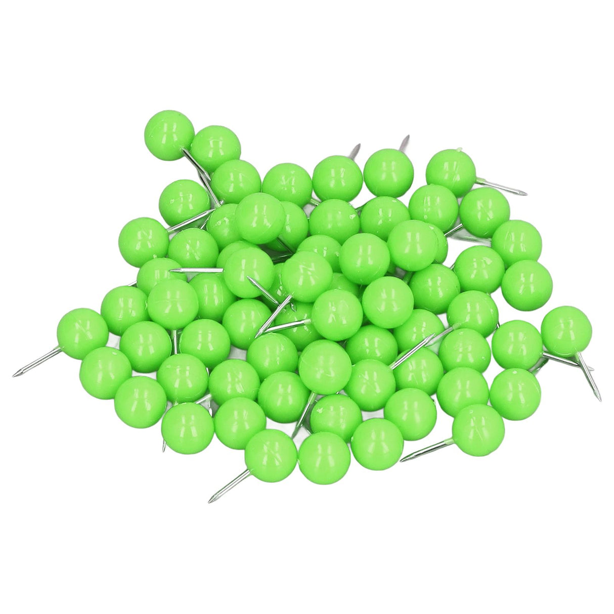 100Pcs Push Pins Map Tacks Steel Plastic Decorative Marking Pins for Cork Boards 9.5x20mm Green