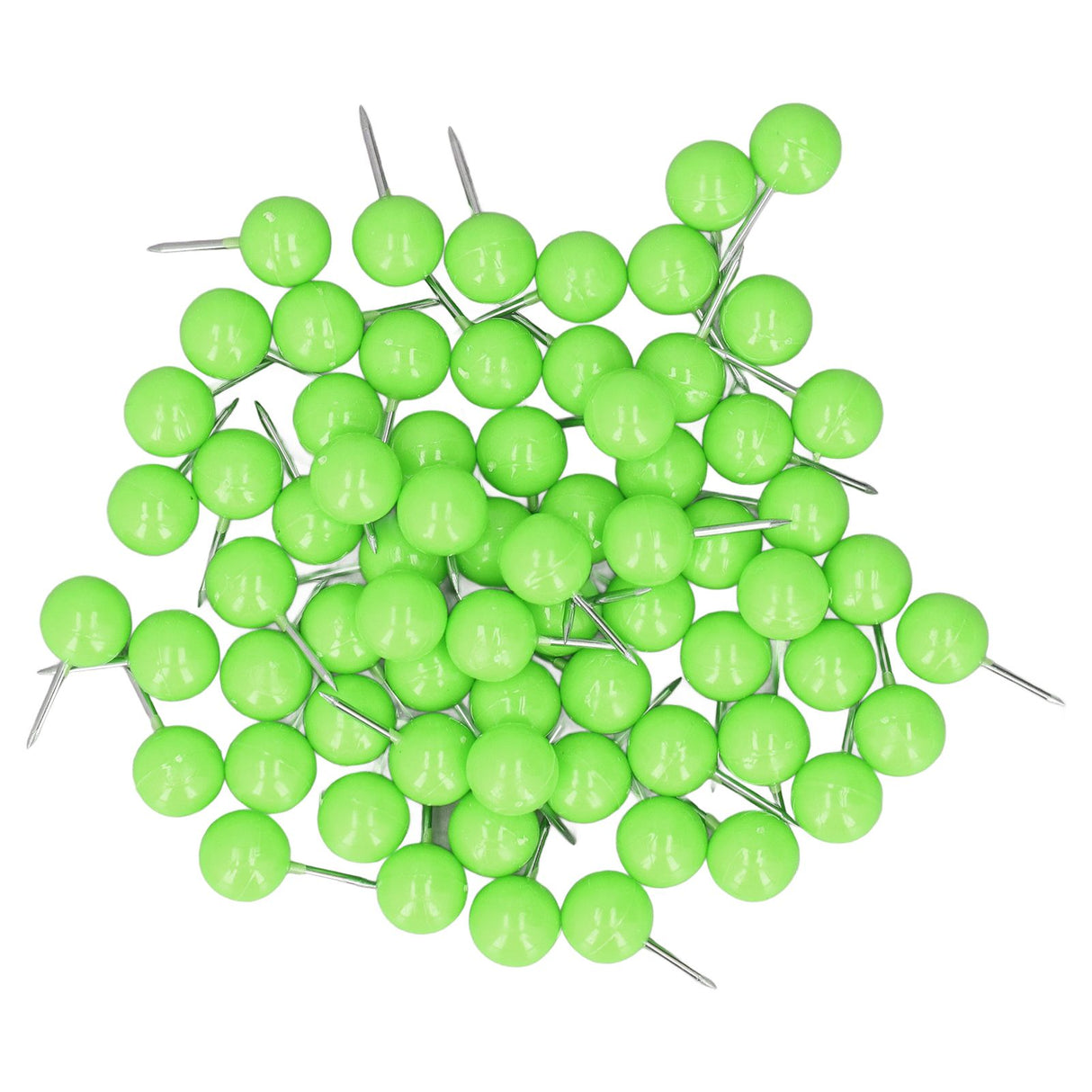 100Pcs Push Pins Map Tacks Steel Plastic Decorative Marking Pins for Cork Boards 9.5x20mm Green
