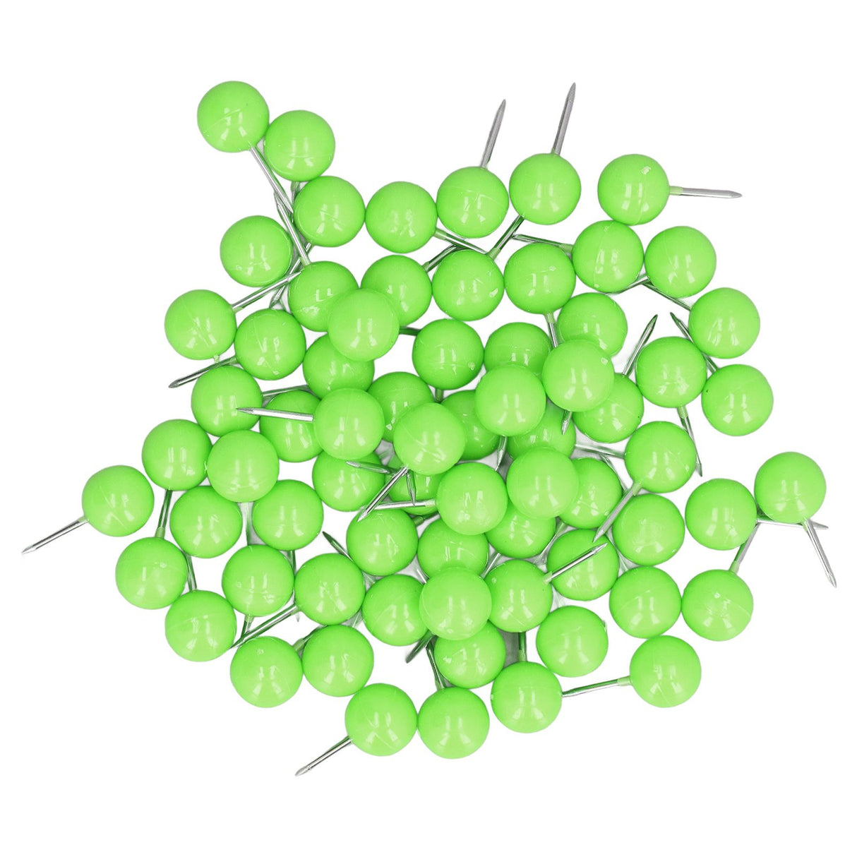 100Pcs Push Pins Map Tacks Steel Plastic Decorative Marking Pins for Cork Boards 9.5x20mm Green