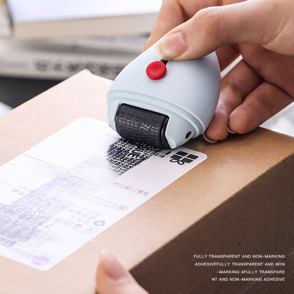 Identity Protection Roller Stamps Effective Cover Protect Intimacy Mini Portable Box Cutter for Household Express Station Blue