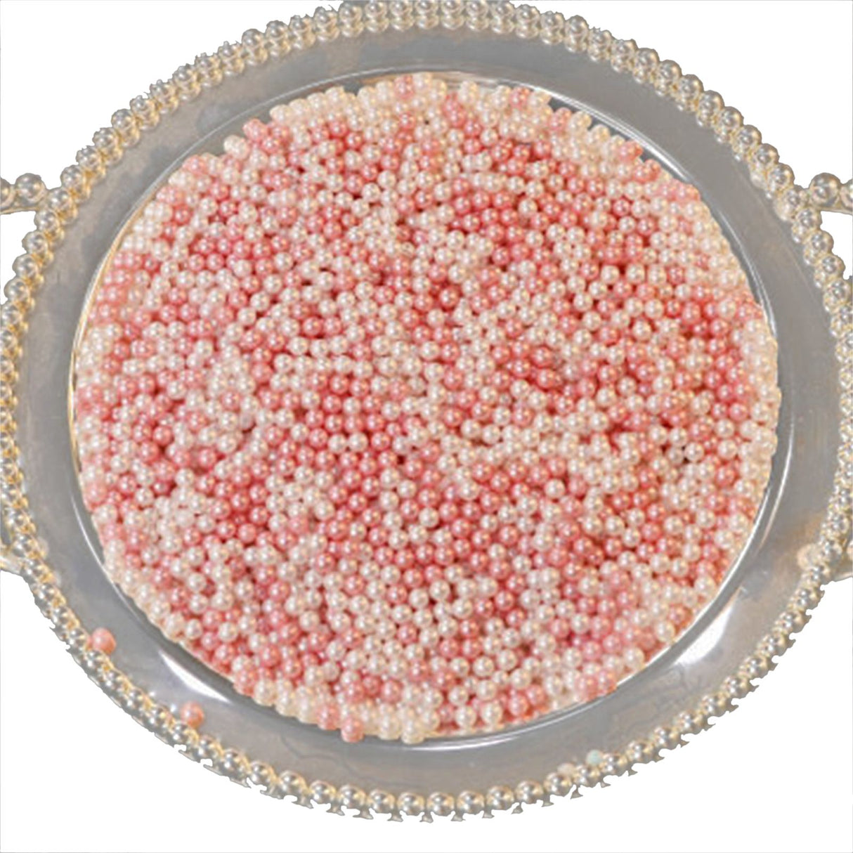 Makeup Brush Holders Multipurpose Acrylic Makeup Storage Box for Bathroom Vanity Countertop One Packet of White Mix Pink Pearls(Approx. 250g/8.8oz)