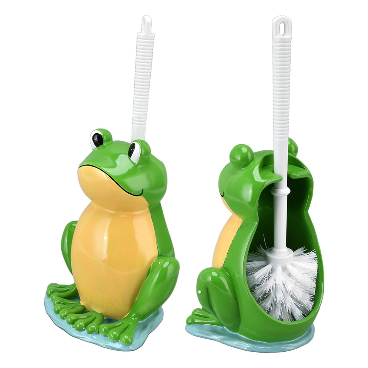 Frog Shape Toilet Brush Creative Bathroom Cleaning Brush with Holder Bowl Standing Toilet Brush Set
