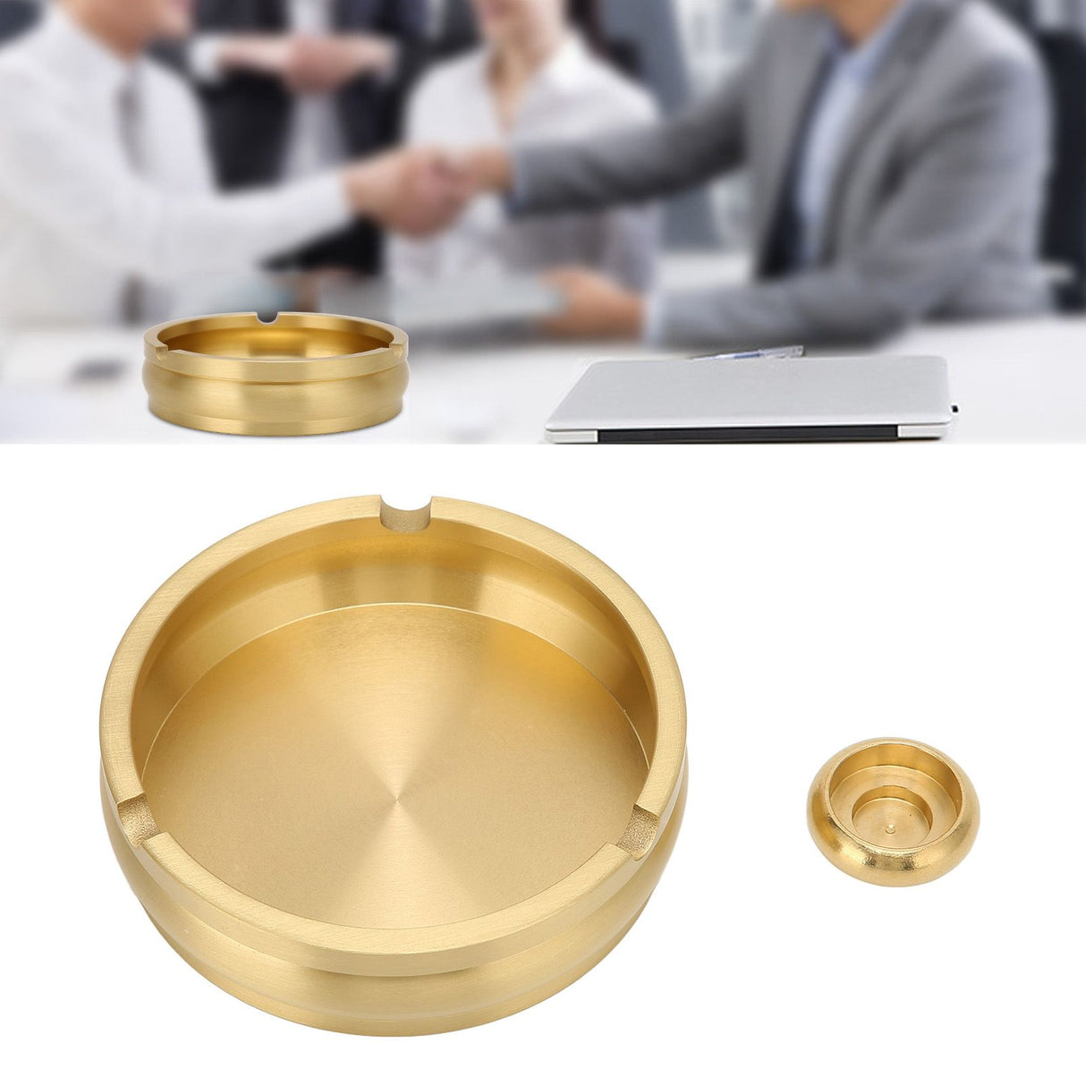 Copper Cigarette Ashtray Rust Proof Anti Corrosion Simple Modern Style Ashtray for Home Office Bar Cafe Hotel Restaurant