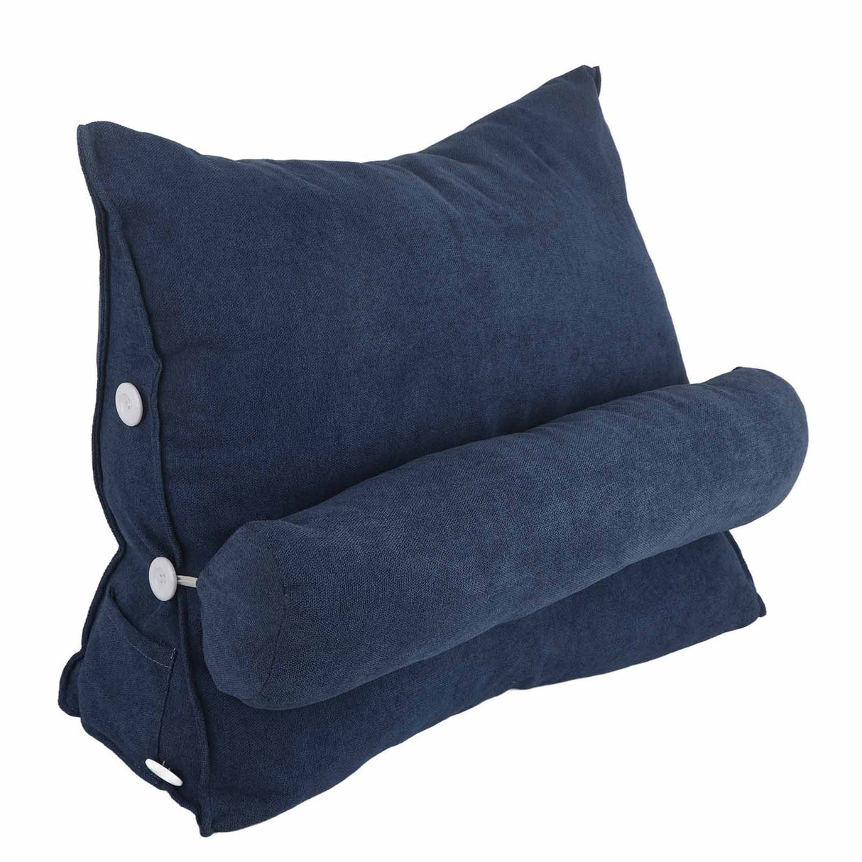 Large Backrest 60x22x50cm Triangular Design Detachable Soft Comfortable Reading Pillow Backrest for Home Sofa Bed Dark Blue 60x22x50cm