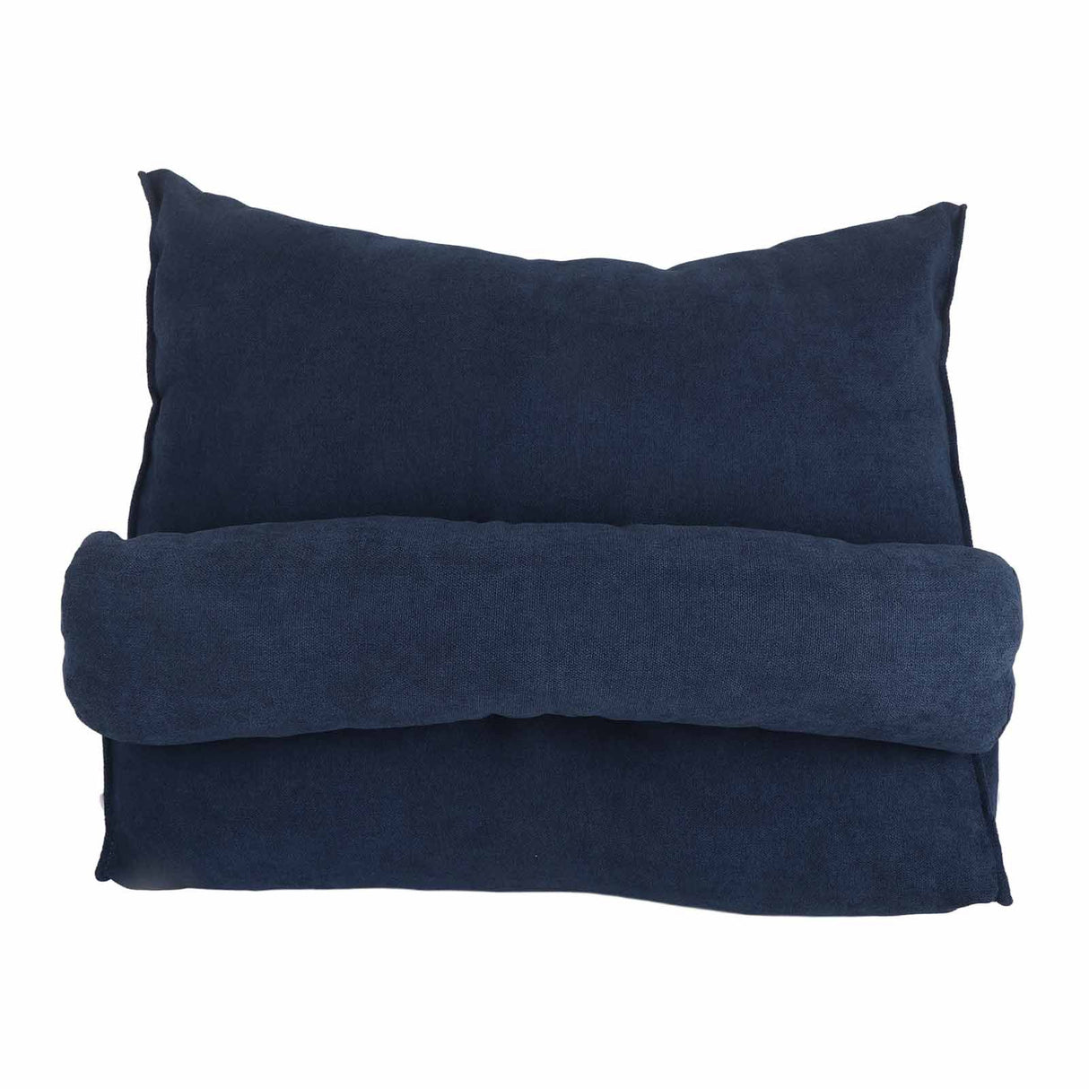 Large Backrest 60x22x50cm Triangular Design Detachable Soft Comfortable Reading Pillow Backrest for Home Sofa Bed Dark Blue 60x22x50cm
