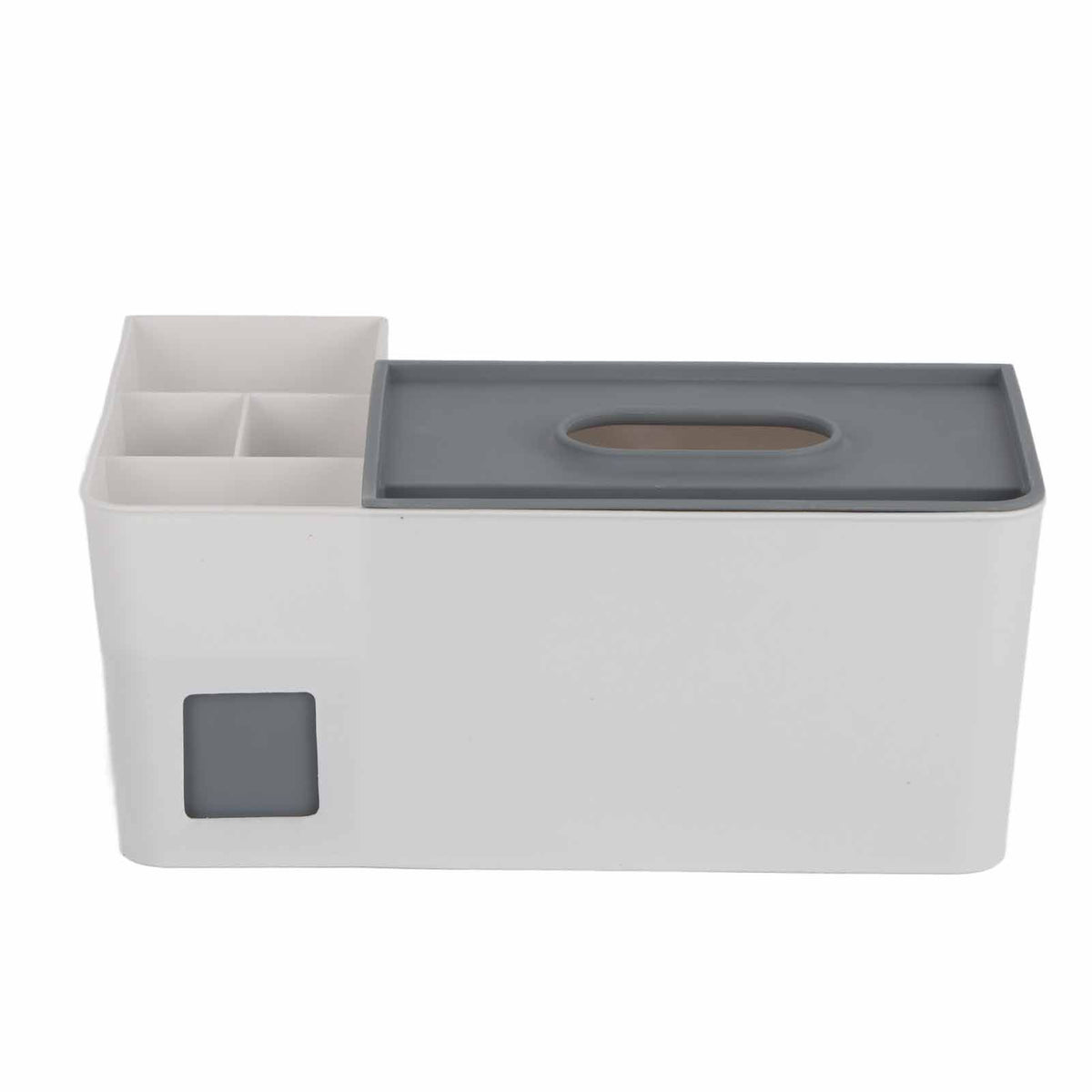 Tissue Box Cover Multipurpose Stylish Decorative Facial Tissue Holder for Kitchen Dining Room Bathroom Desk Light Grey with Dark Grey