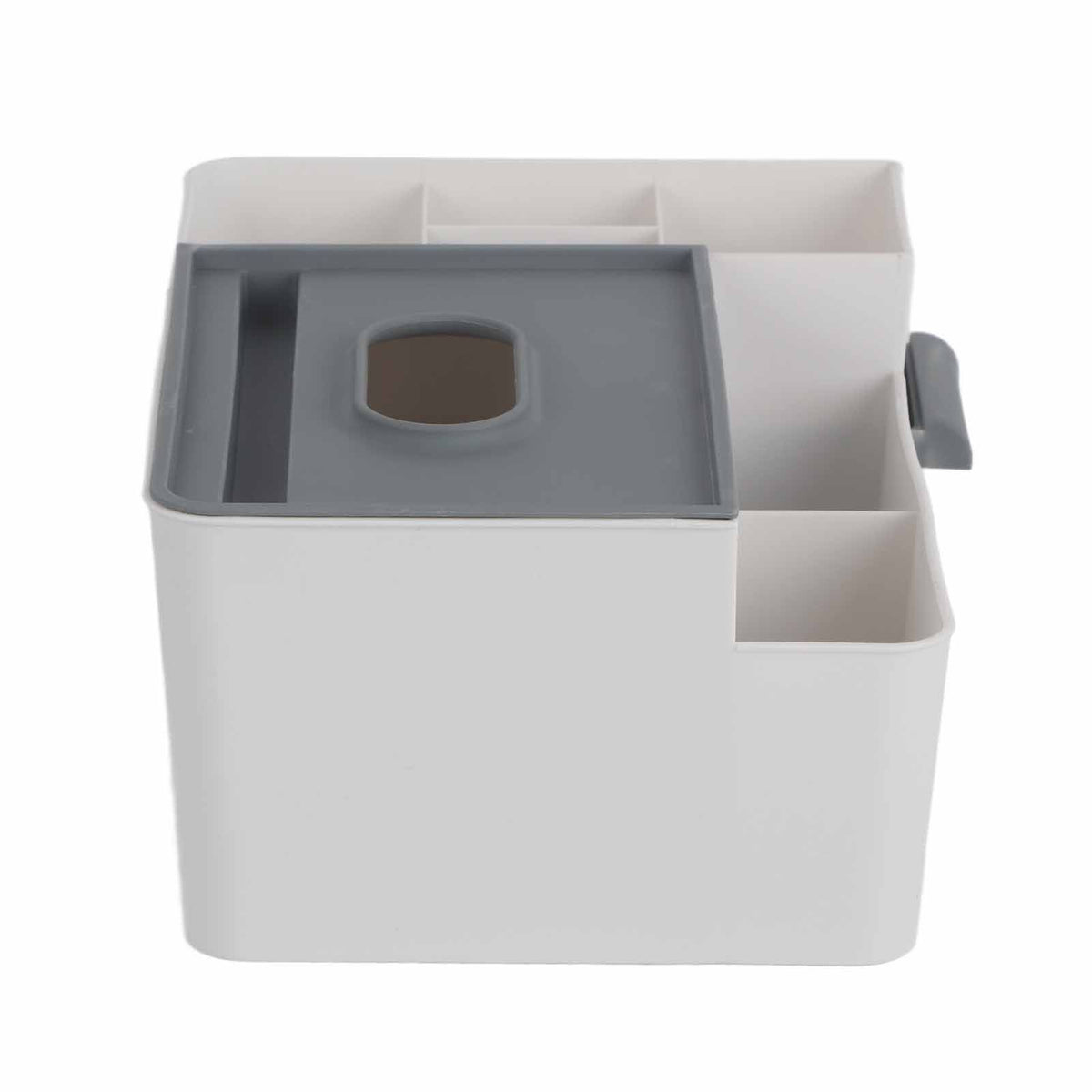 Tissue Box Cover Multipurpose Stylish Decorative Facial Tissue Holder for Kitchen Dining Room Bathroom Desk Light Grey with Dark Grey