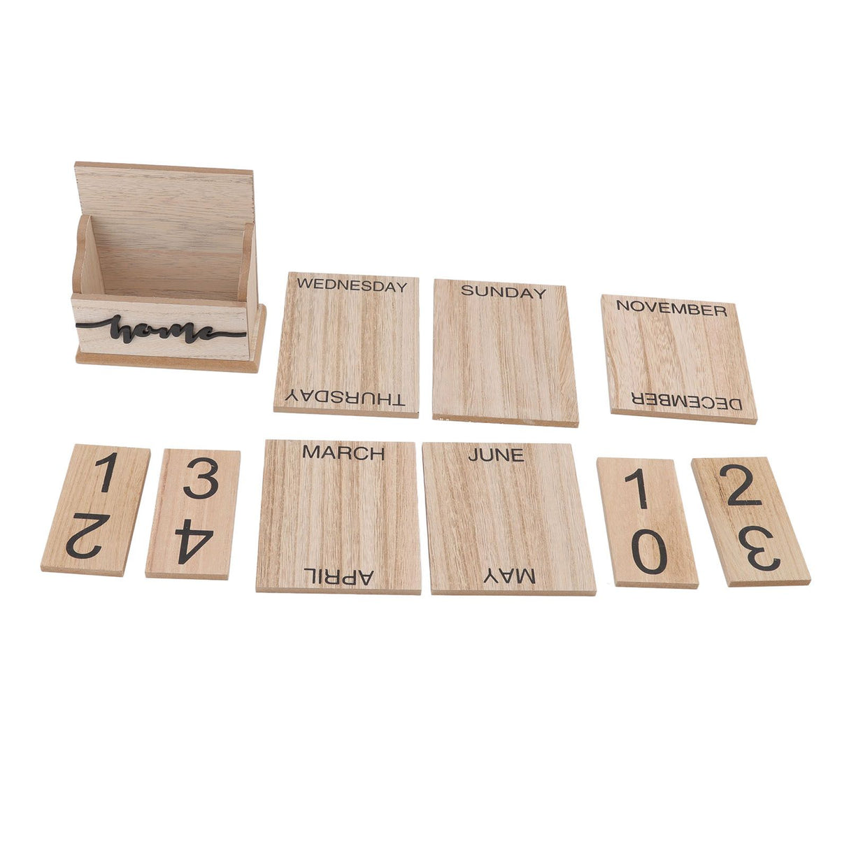 Wooden Perpetual Date Desk Calendar Manual Reusable Retro Beautiful Desktop Calendar Wood Block Calendar