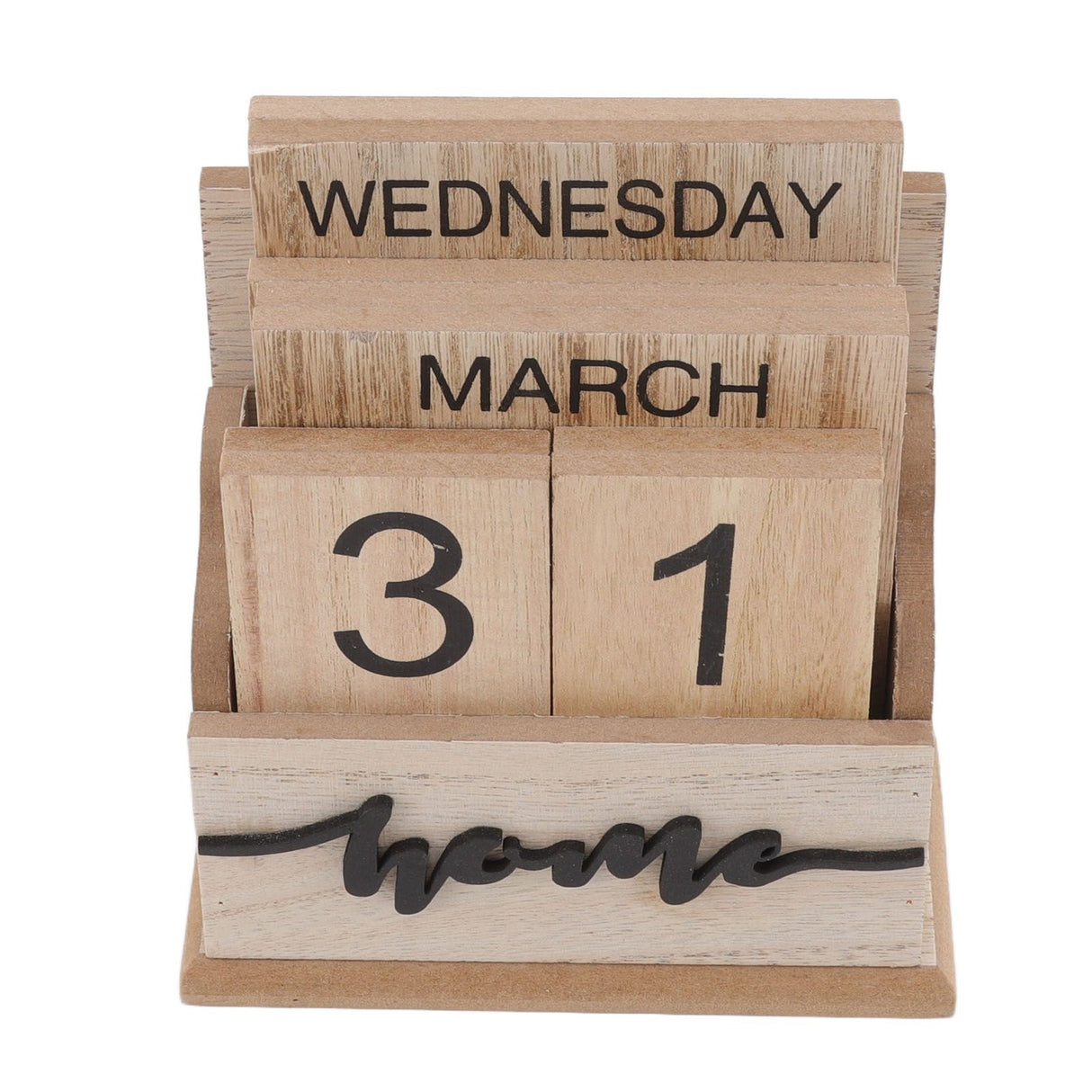 Wooden Perpetual Date Desk Calendar Manual Reusable Retro Beautiful Desktop Calendar Wood Block Calendar