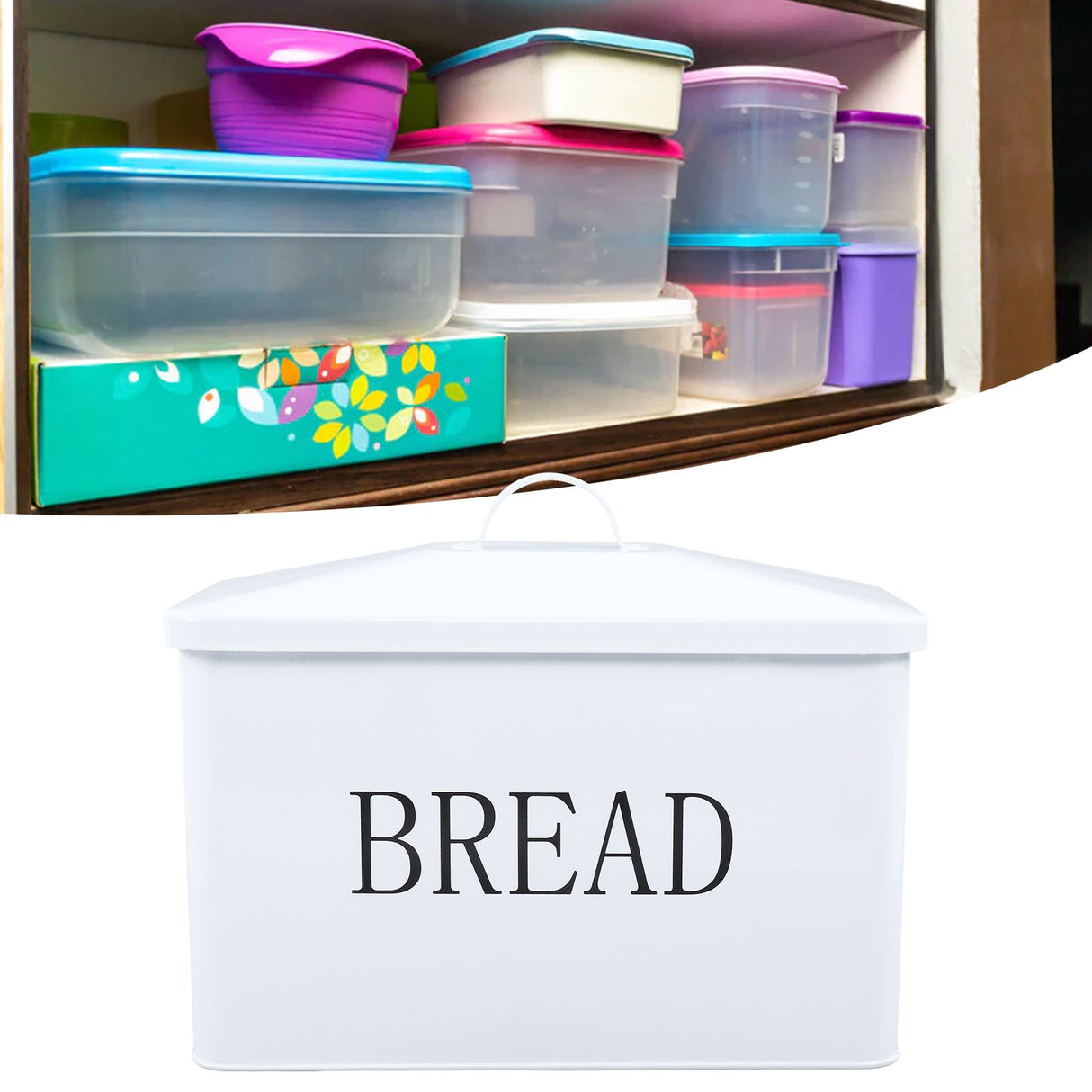Small Bread Box Large Capacity Safe Odorless Compact Design Portable Handle Nonslip Base Bread Container for Bread Food