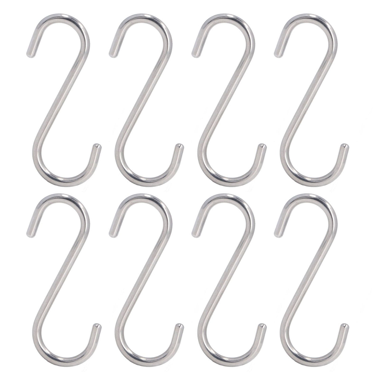 8PCS S Hook Rustproof Stainless Steel S Hooks Heavy Duty Simple Style Overstriking Portable S Kitchen Hook for Bathroom 8 Pack S Hook