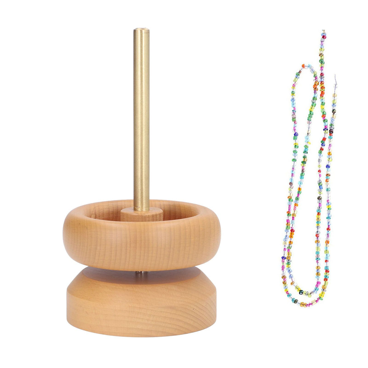 Bead Spinner Manual Rotatable Fast Wooden DIY Bead Making Device for Jewelry Crafts