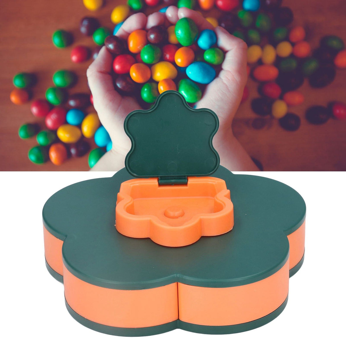 Snack Serving Tray Multifunction Large Capacity Flower Shape Nut Candy Serving Container for Home Monolayer