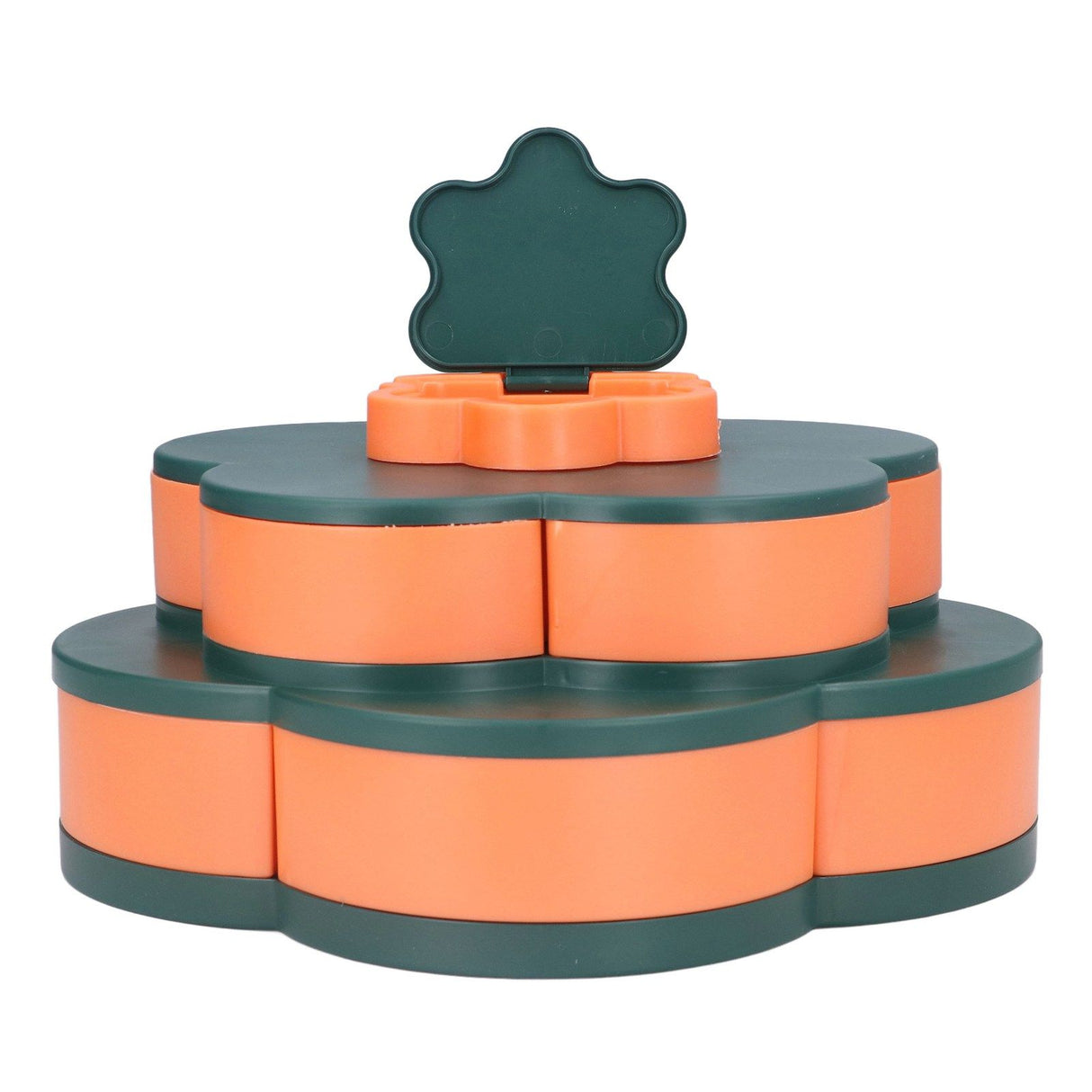 Snack Serving Tray Multifunction Large Capacity Flower Shape Nut Candy Serving Container for Home Double Layer