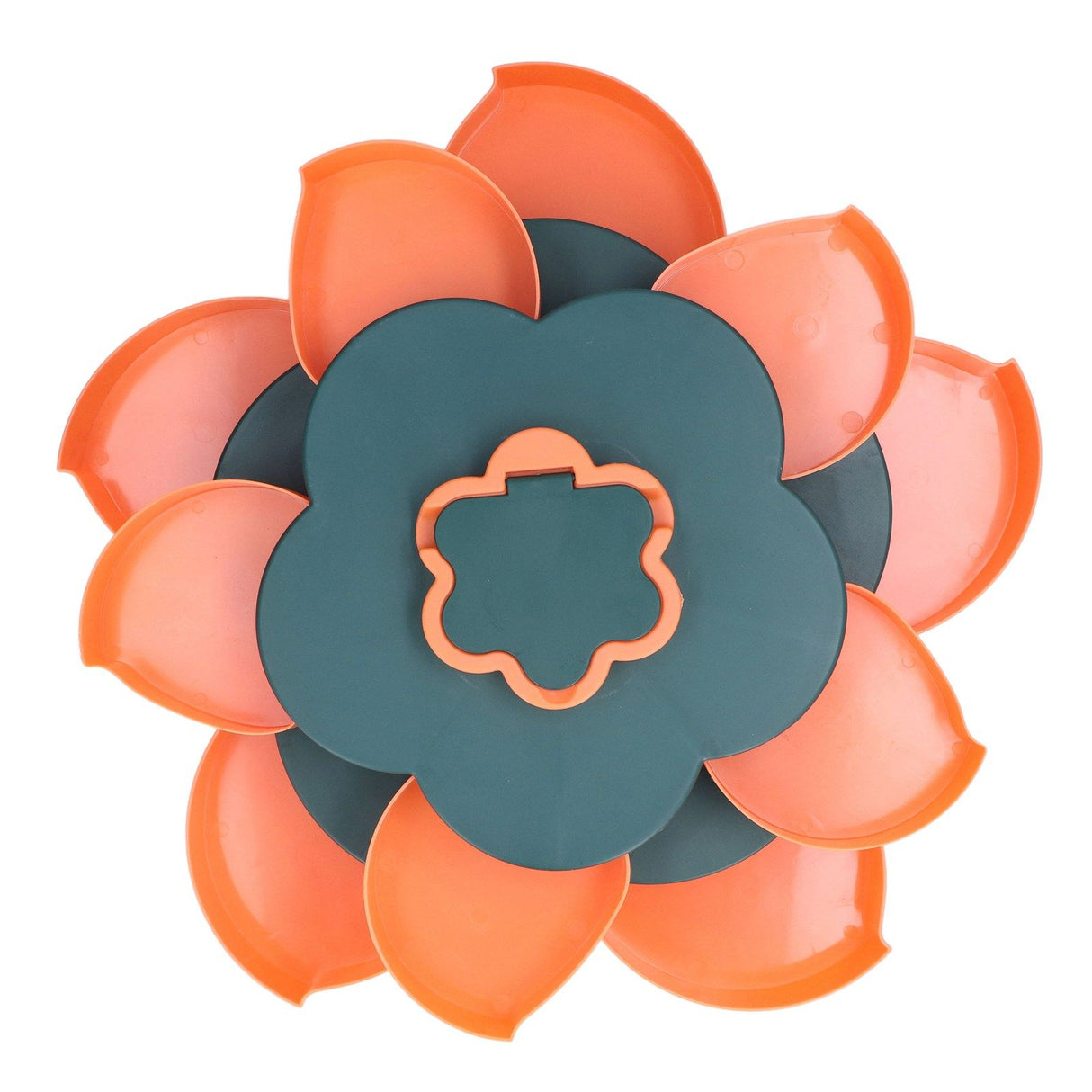 Snack Serving Tray Multifunction Large Capacity Flower Shape Nut Candy Serving Container for Home Double Layer