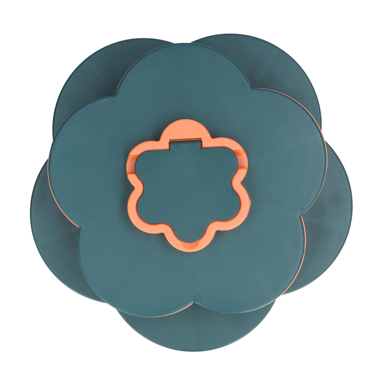 Snack Serving Tray Multifunction Large Capacity Flower Shape Nut Candy Serving Container for Home Double Layer