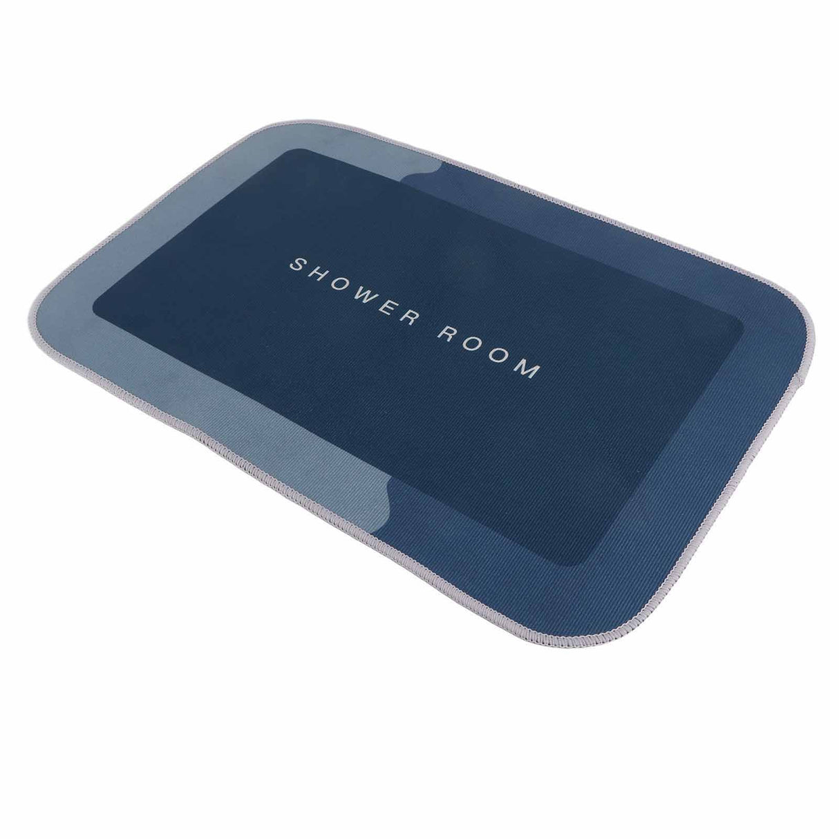 Bathroom Mat Modern Absorbent Quick Dry Bathroom Rug Entrance Door Antislip Mat Dark Blue Square