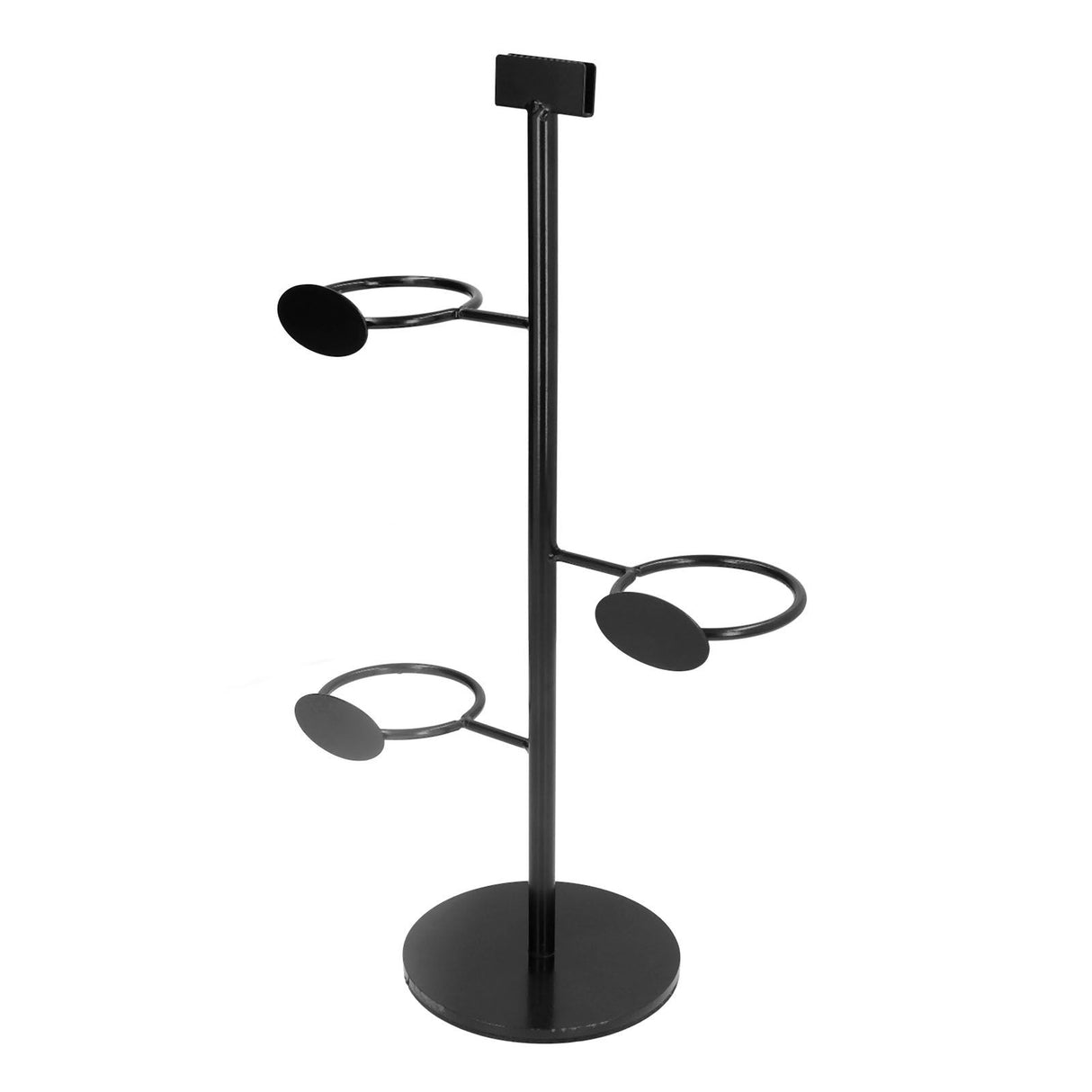 Cup Holder 3 Holes Black Appearance Iron Material Simple Stylish Cup Display Stand for Party Restaurant
