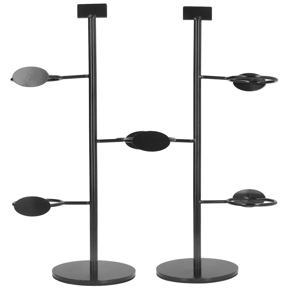 Cup Holder 3 Holes Black Appearance Iron Material Simple Stylish Cup Display Stand for Party Restaurant