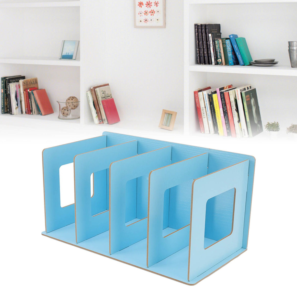 Desk Book Rack Space Saving Wooden Card Magazine Holder DIY Desktop Bookshelf for Student Adult