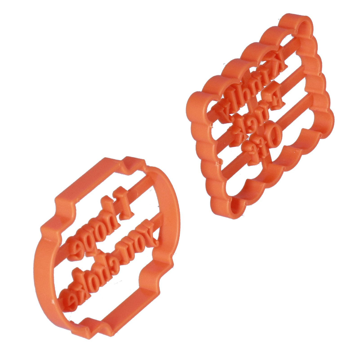 4Pcs Biscuits Molds Cookie Plastic DIY Baking Molds with Phrases for Home Birthdays Holidays