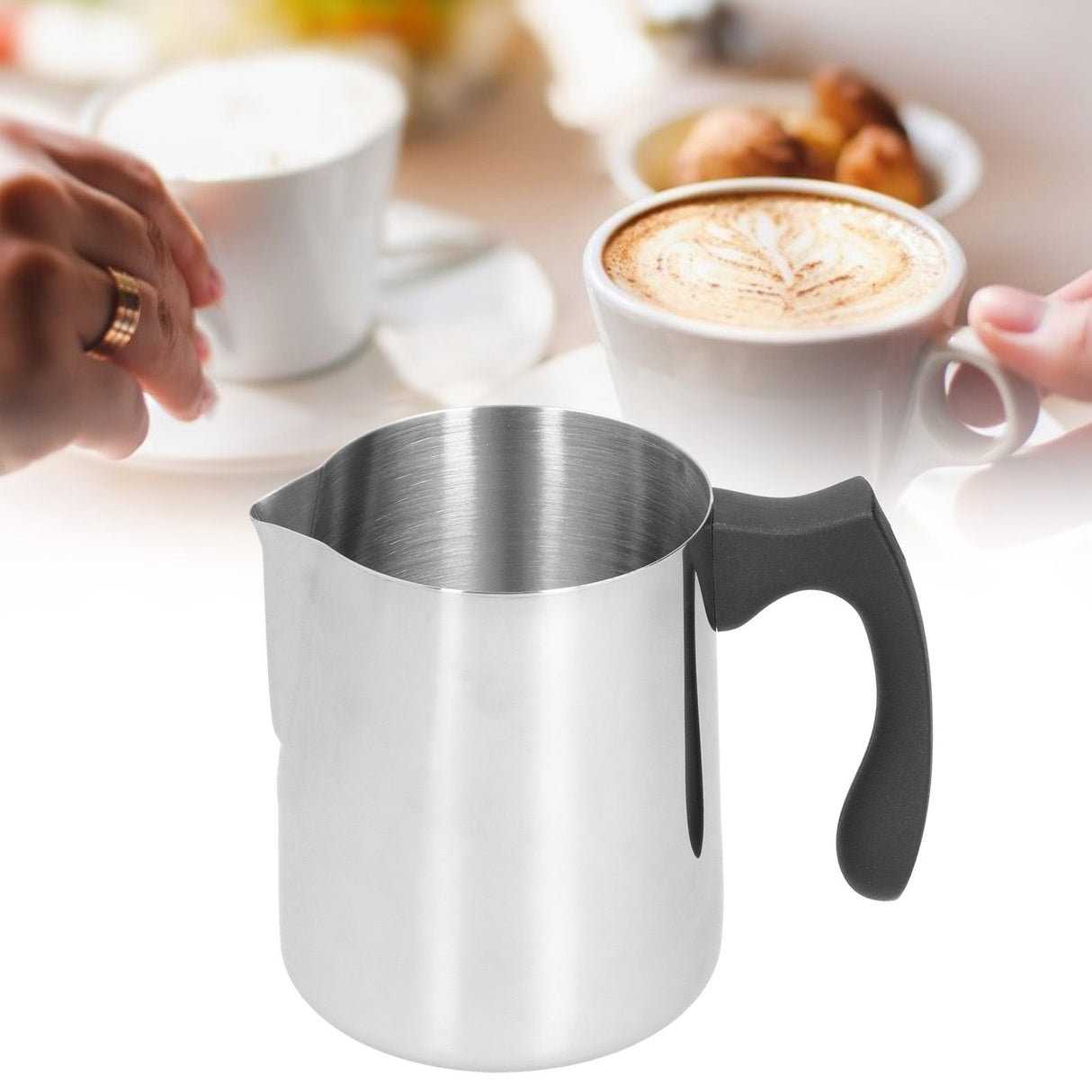 Milk Frothing Pitcher Stainless Steel Coffee Steaming Jug Latte Art Pitcher for Coffee Lovers900ml