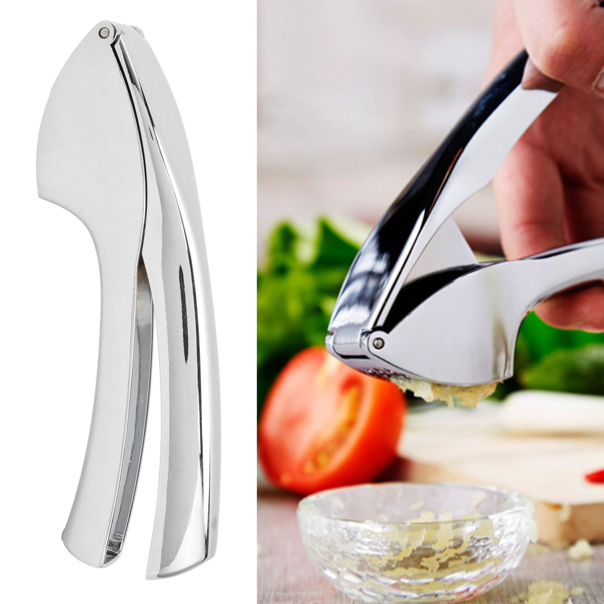 Garlic Press Zinc Alloy Sturdy Ergonomic Design Ginger Masher for Kitchen Crushing Tool