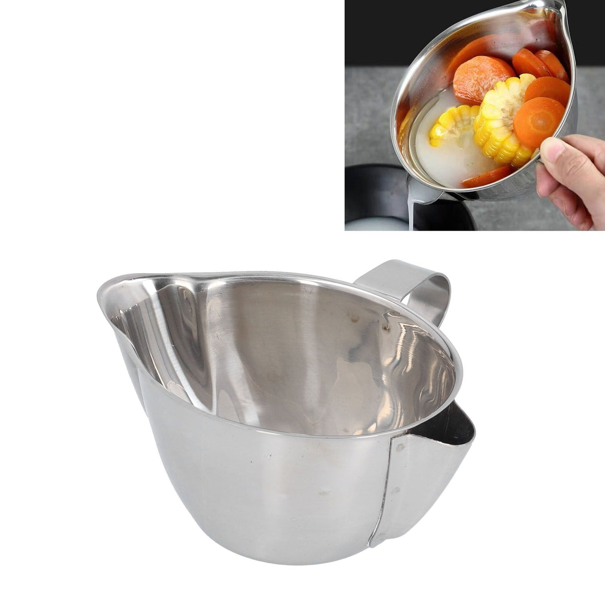Oil Fat Separator Bowl Safe Comfortable Durable Easy to Clean Stainless Steel Oil Separator