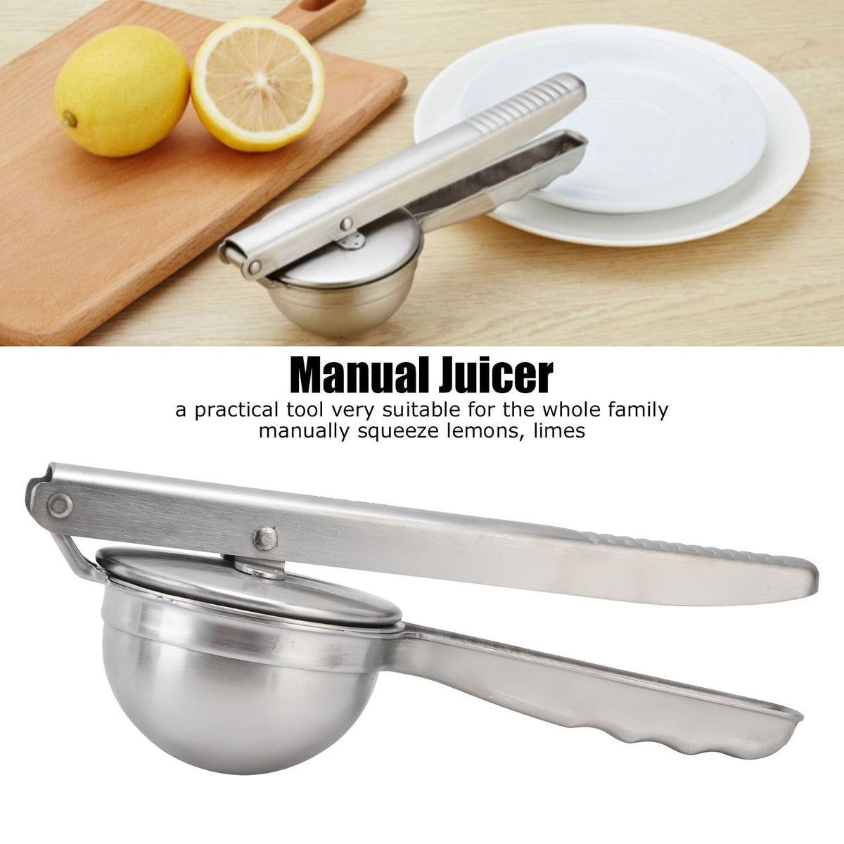 Stainless Steel Lemon Squeezer Anticorrosive Durable Portable Manual Citrus Lemon Juicer