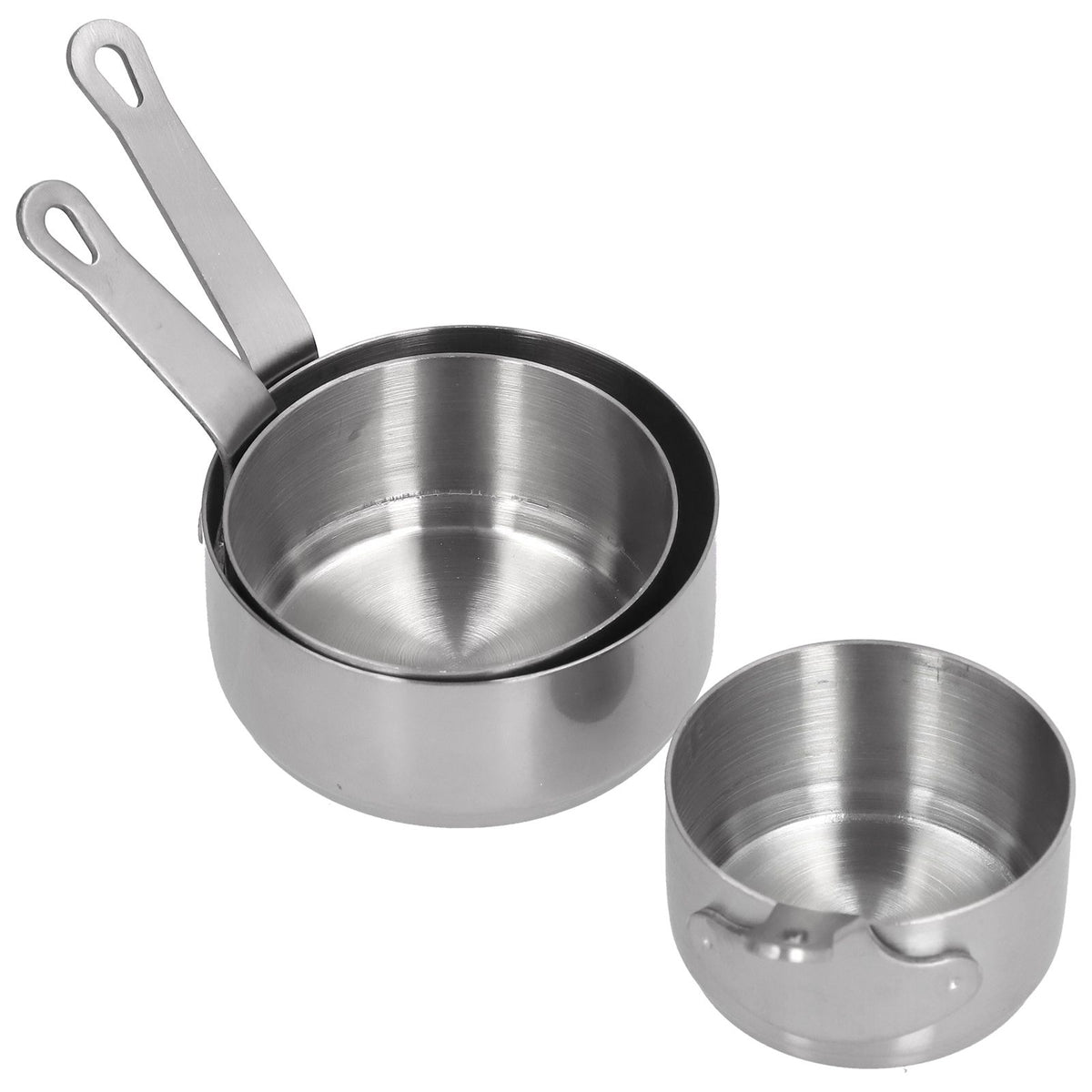 3pcs Sauce Cups Stainless Steel Sauce Dish with Handle for for Condiment Ketchup AppetizerSilver