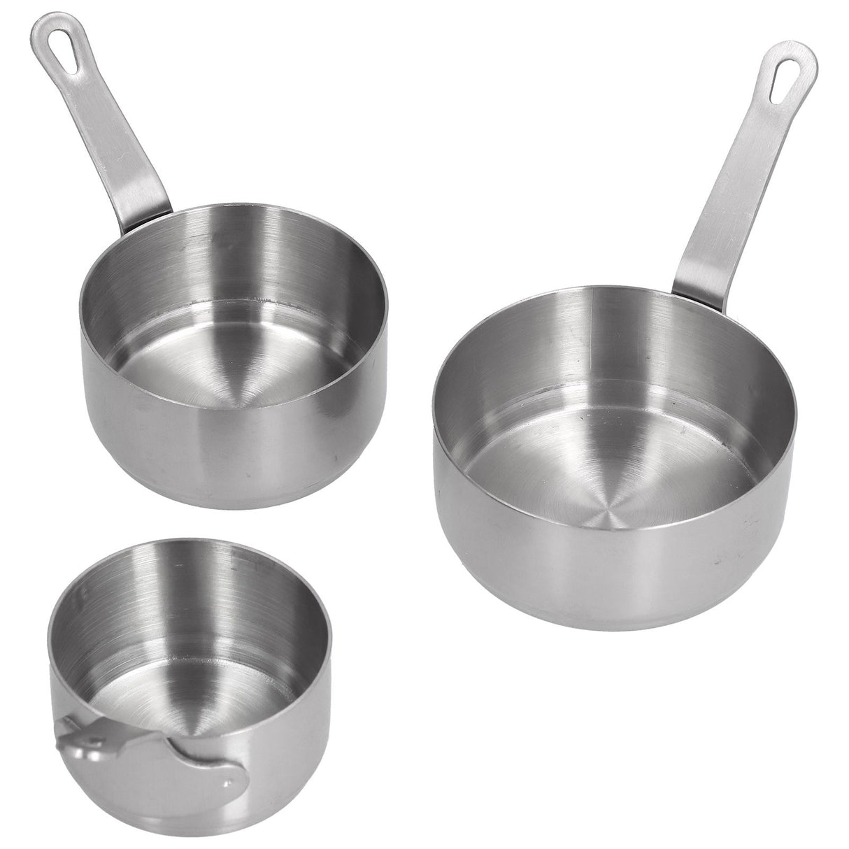 3pcs Sauce Cups Stainless Steel Sauce Dish with Handle for for Condiment Ketchup AppetizerSilver