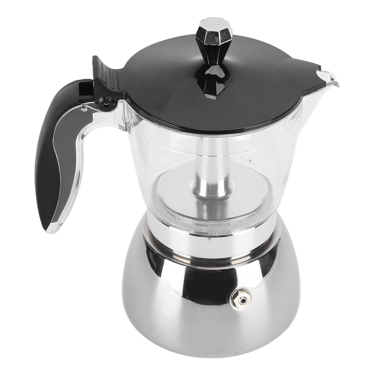 6 Cups Stainless Steel Coffee Pot Italian Octagonal Household Brewing Coffee Moka Pot