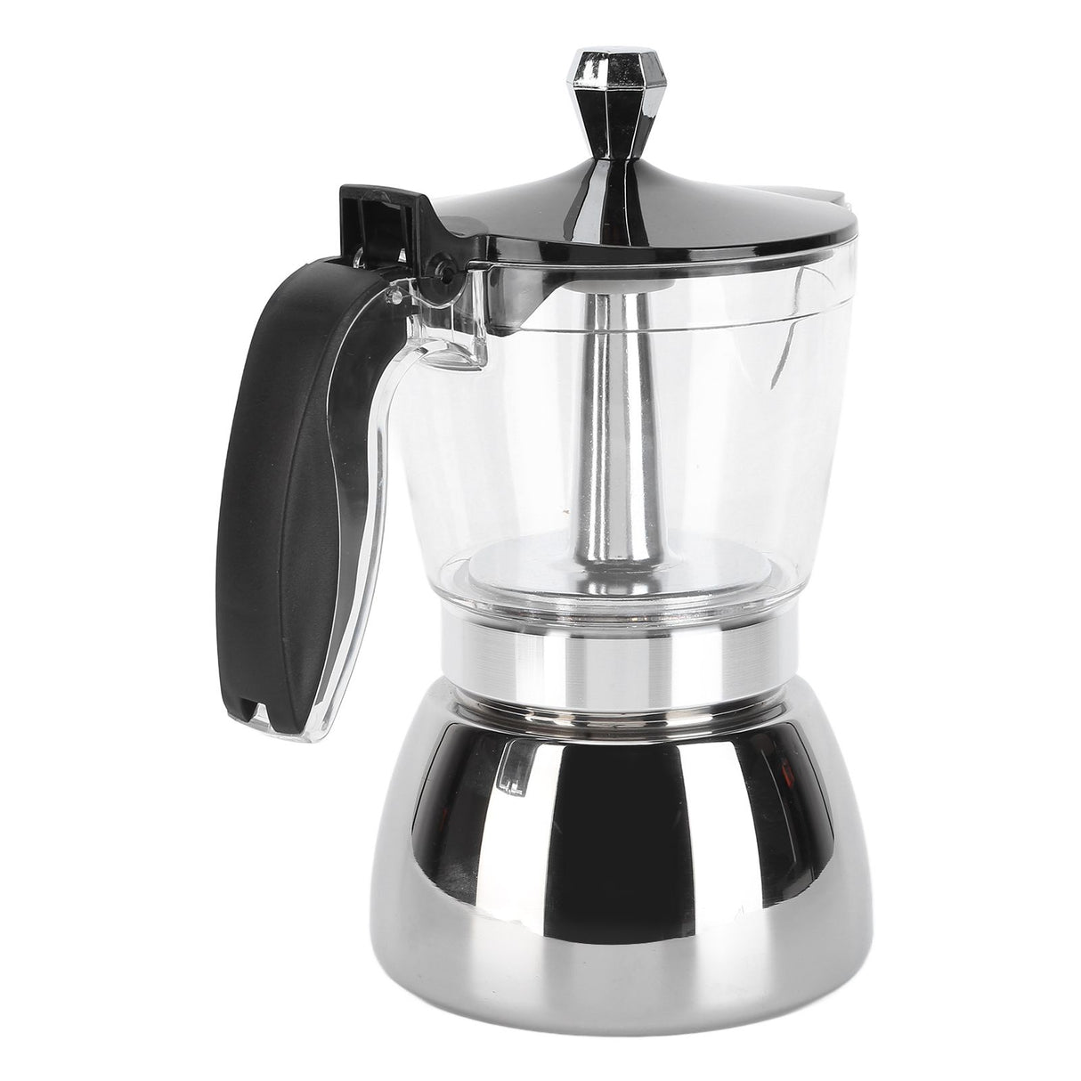 6 Cups Stainless Steel Coffee Pot Italian Octagonal Household Brewing Coffee Moka Pot