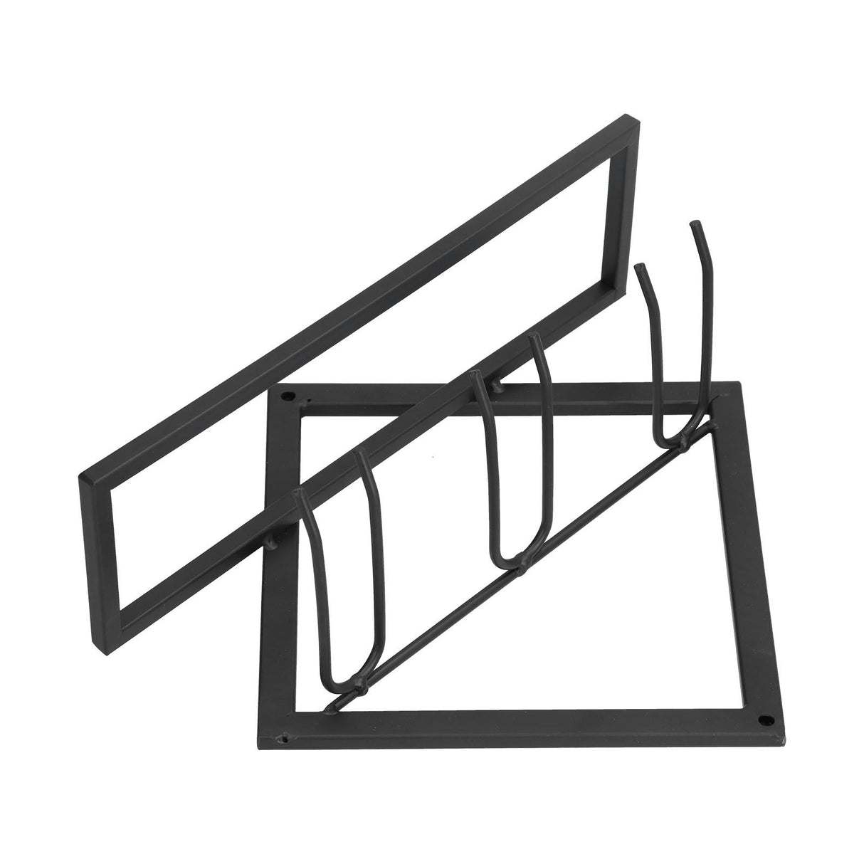 Wall Mounted Wine Rack Black Rhombus Shaped Wall Mounted Double Hook Wine Rack for Wine Cellar Home Bar