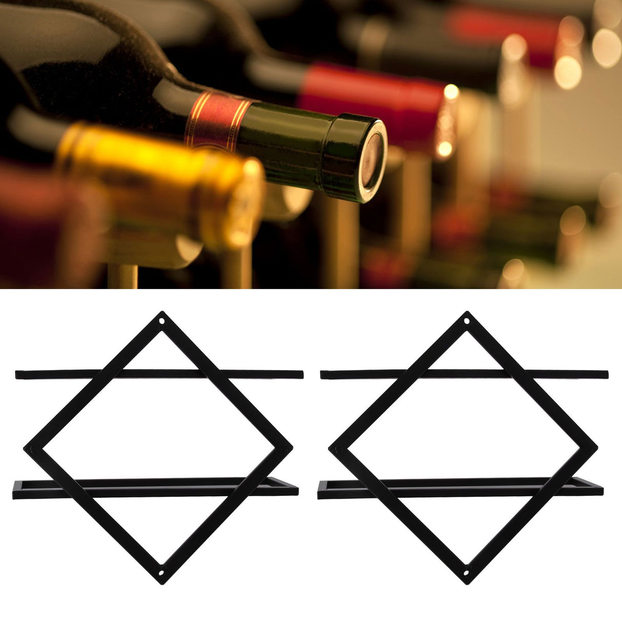 Wine Holder Exquisite Workmanship Double Structure Lightweight Wall Mounted Wine Bottle Rack